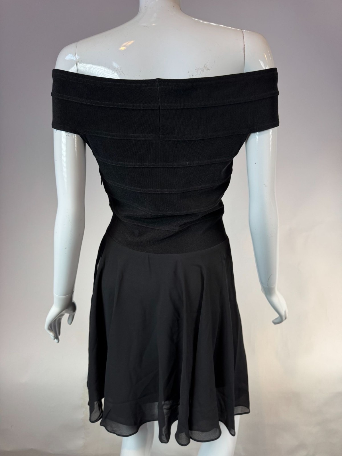 A.b.S Evening Collection Vintage 90s Womens Off-Shoulder Black Dress Size 10