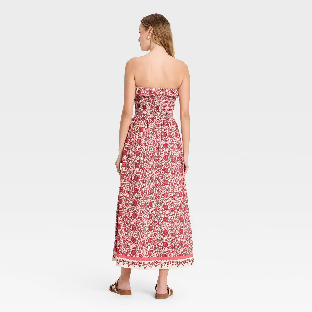 Women Cotton Maxi Pullover Sundress – Universal Thread Pink Floral M