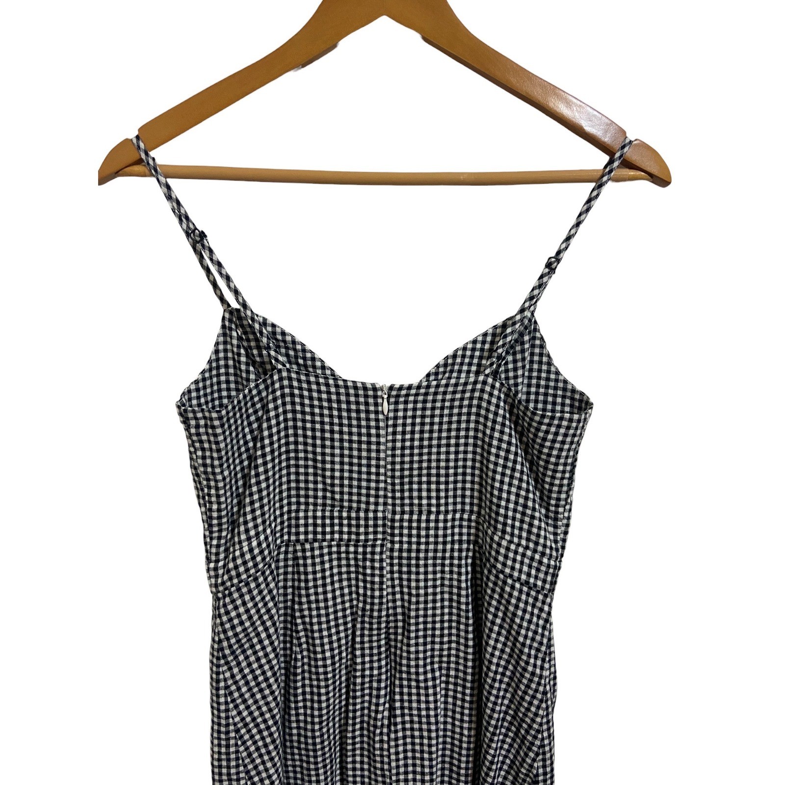 Lulus Gingham Mini Dress Black White Checkered Tie Front Fit Flare Coquette S