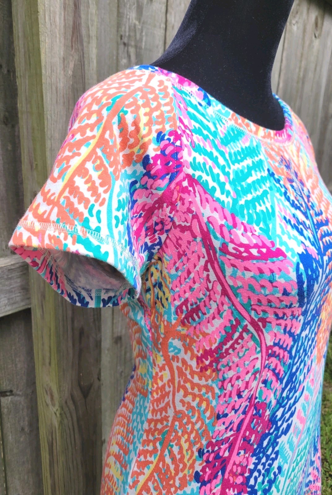 Lilly Pulitzer Womens French Terry Dress *Electric Feel Good* Sz Small Tropical