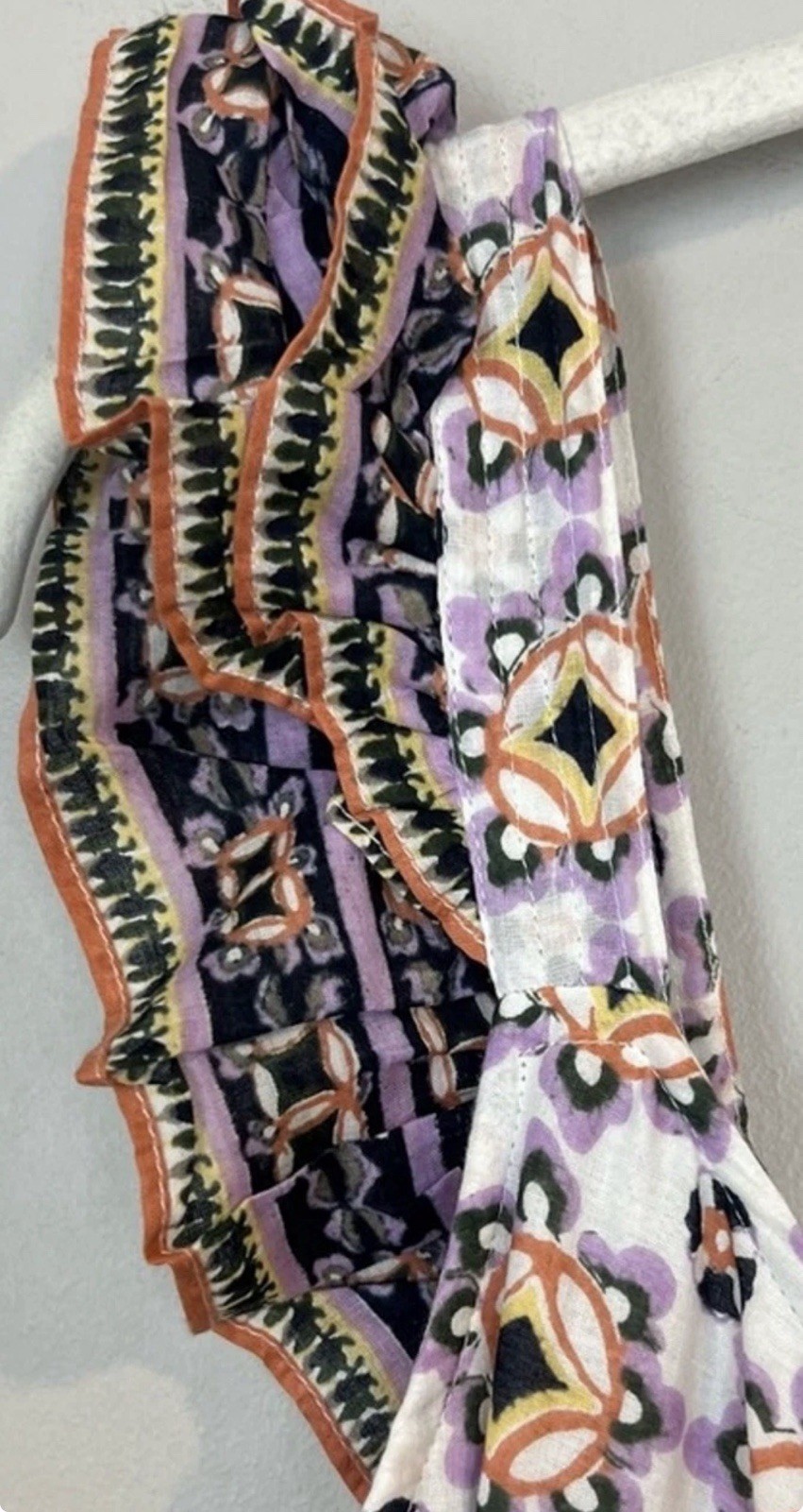 Cleobella Nica Maxi Long Sun Dress Marrakesh Print 100% Cotton Ruffle Sleeve M