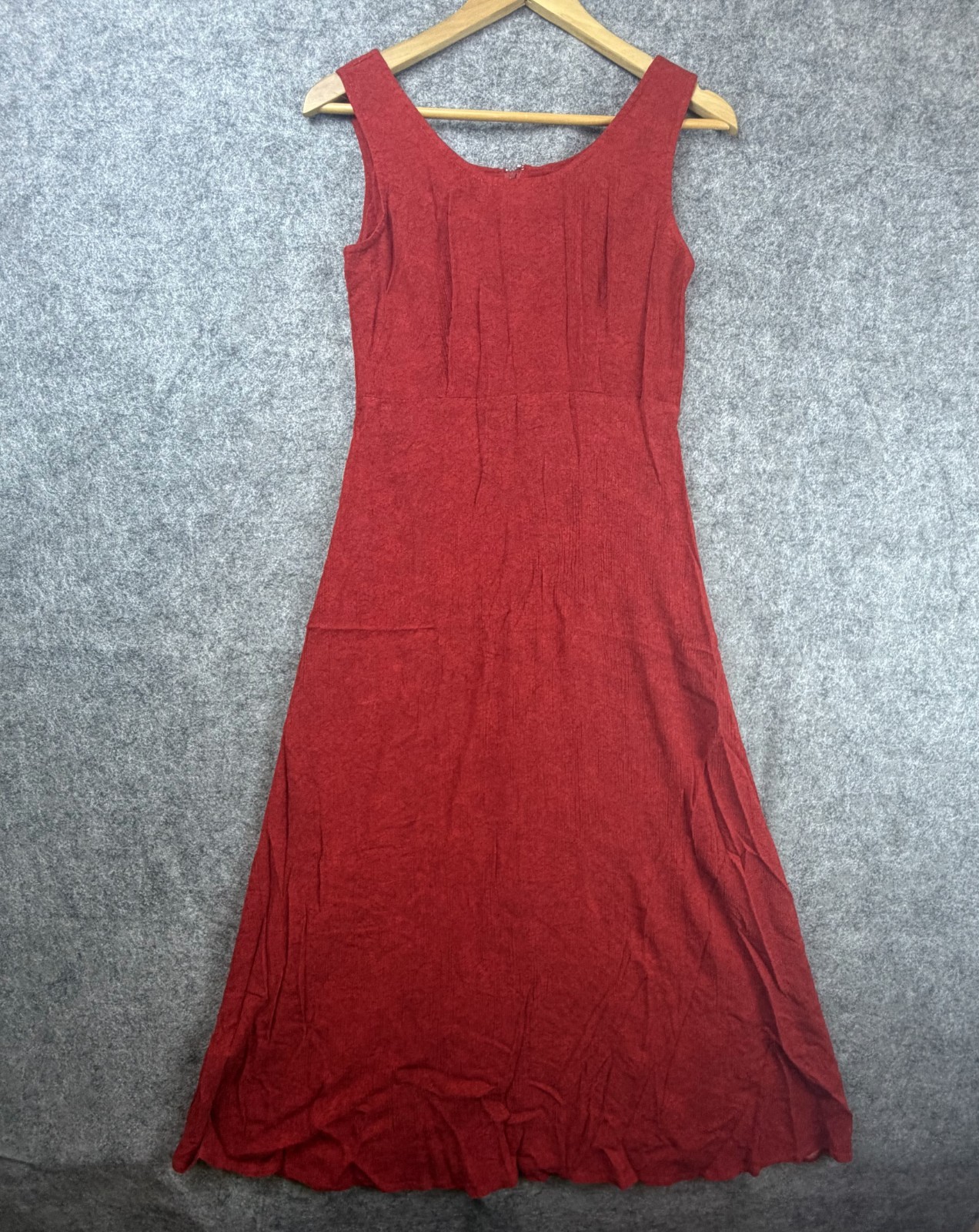 Vintage Karin Stevens Dress Womens 6 Red 90s Minimalist Soft Grunge Timeless
