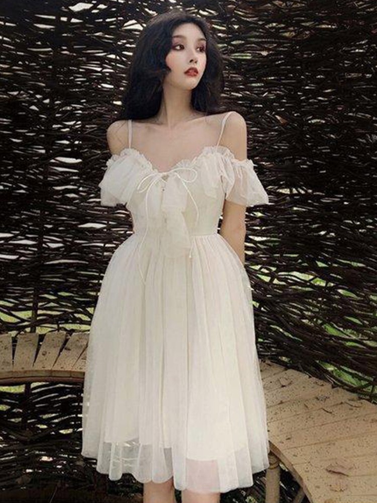 Sling Dress Spaghetti Strap Elegant Fairy Sexy Women Beach Holiday Fashion Sexy
