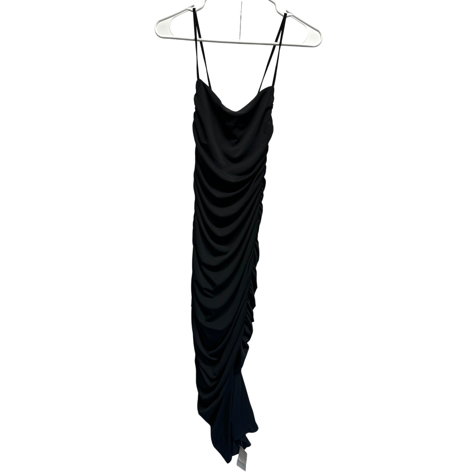 Abercrombie & Fitch Women Black Maxi Dress XS Tall NWT Rouched Assymetrical