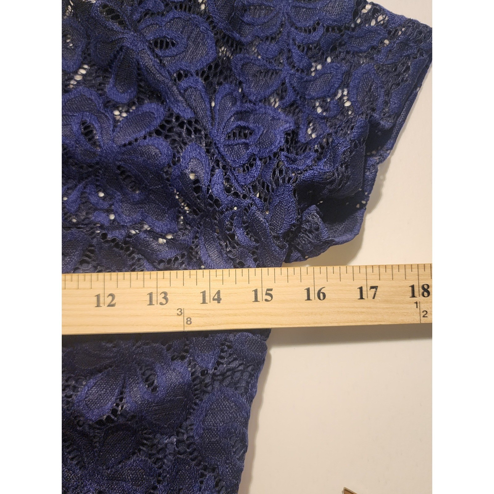 Missmay Retro Gorgeous City Navy Blue Floral Lace Fit and Flare Dress Size M