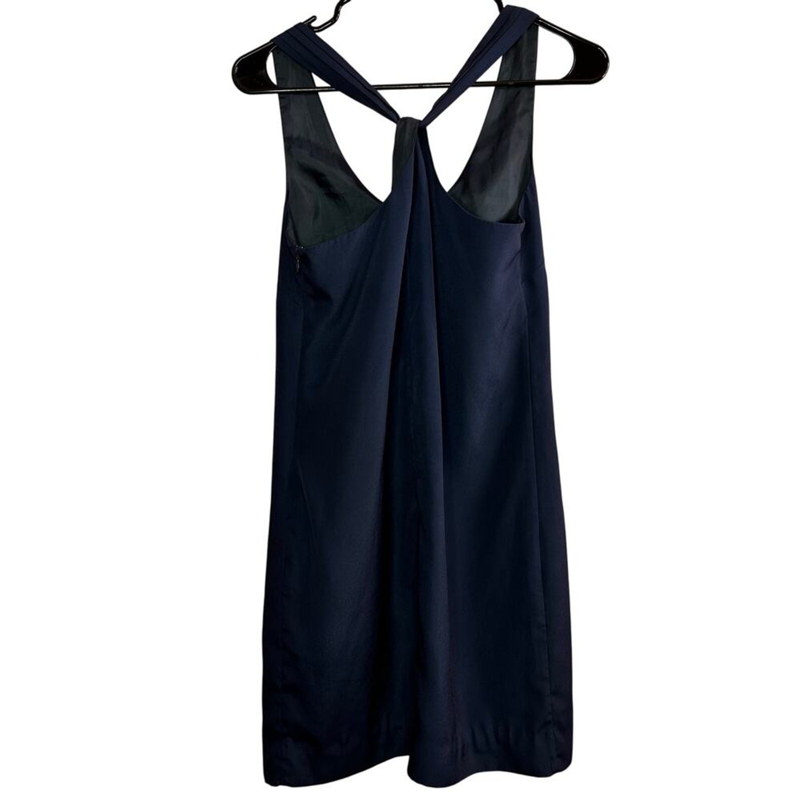 J CREW Twisted Back Shift Dress Navy Blue Dance Wedding Sz 00