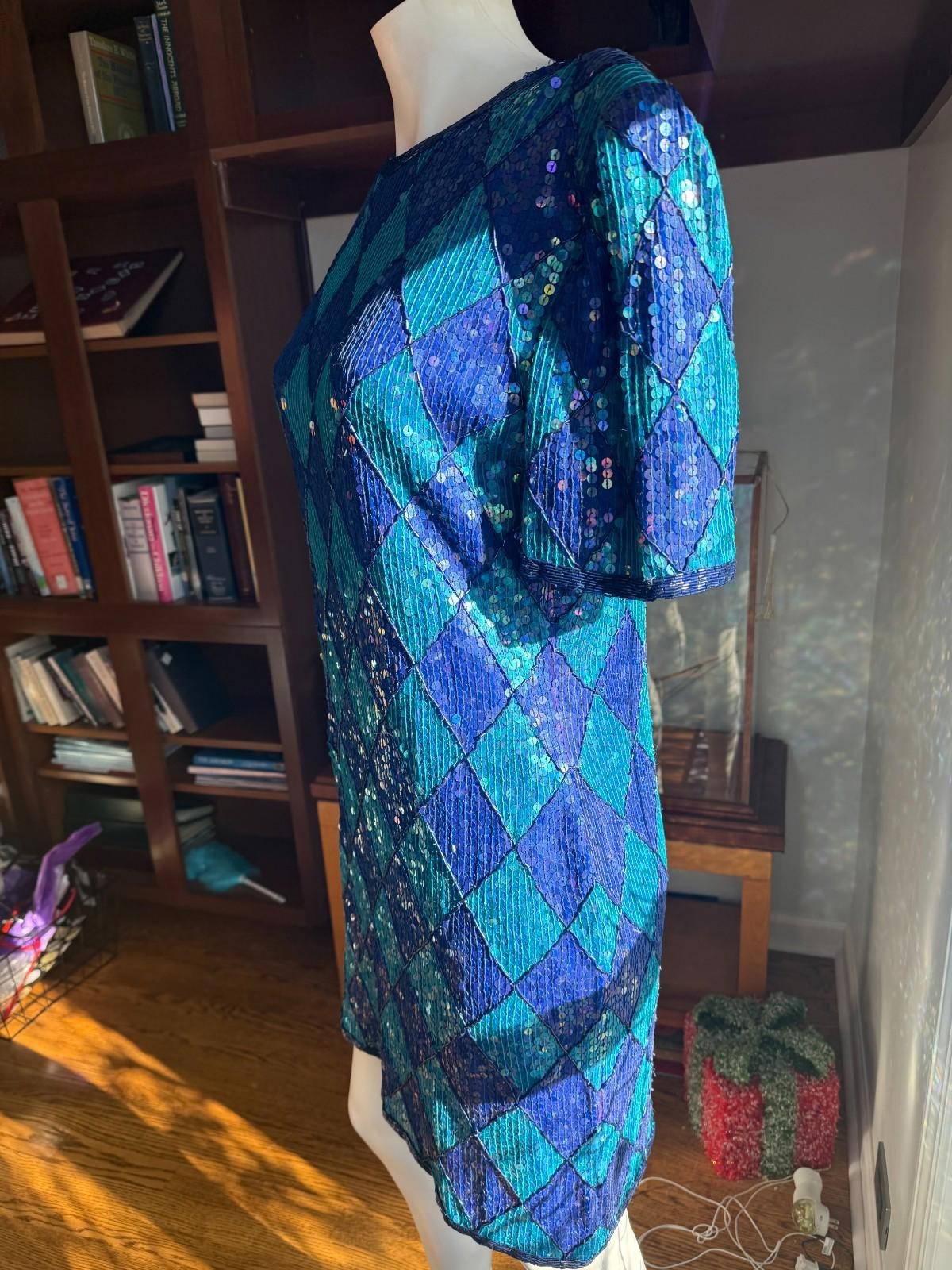 Creative Creations Blue/Purple Sequin Woman’s Dress Size 12