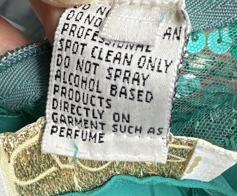 Cache Beaded Sequined Teal Formal Evening Dress Sz 8 Party 90s Y2K Flapper NYE