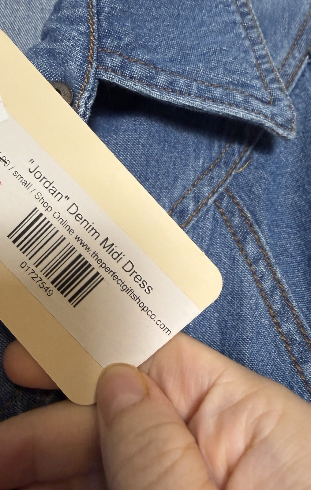 NWT Entro Western Style Button Down Denim Midi Dress. Small. $90