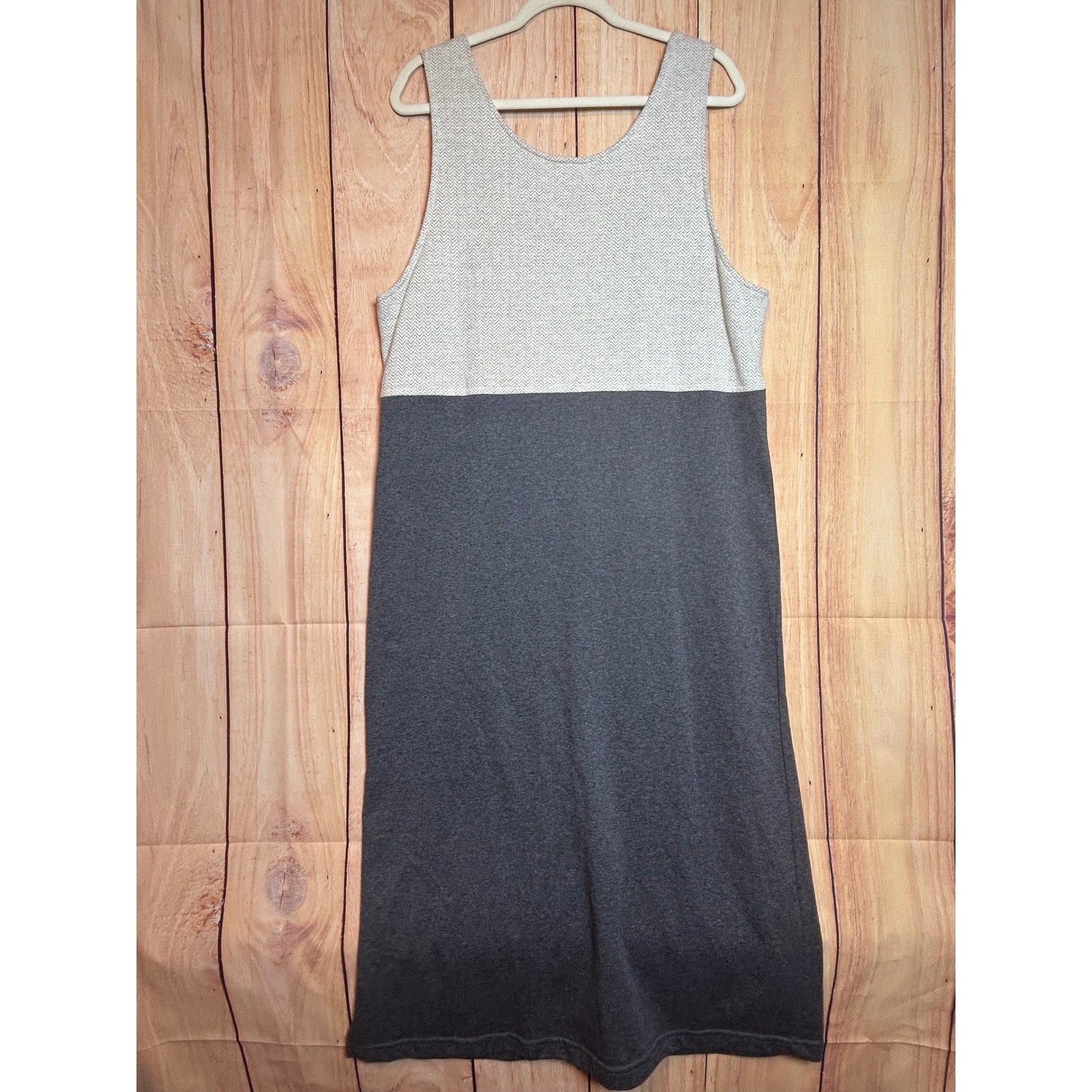Cite Jumper Dress Womens Medium Grey Herringbone Character Pockets Lagenlook Art