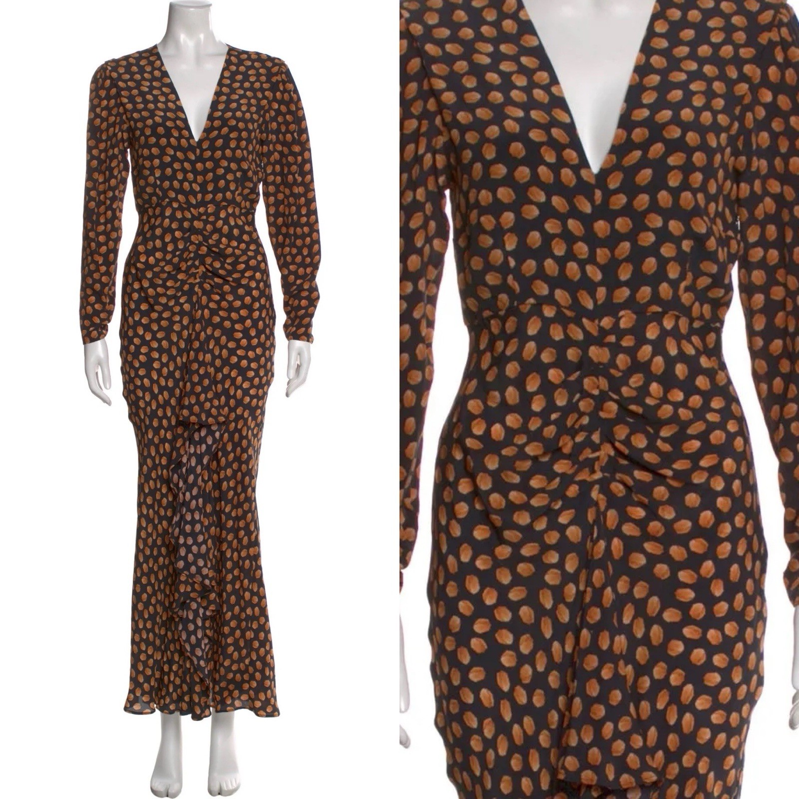 NWOT Rixo Maxi Silk Dress Size Large