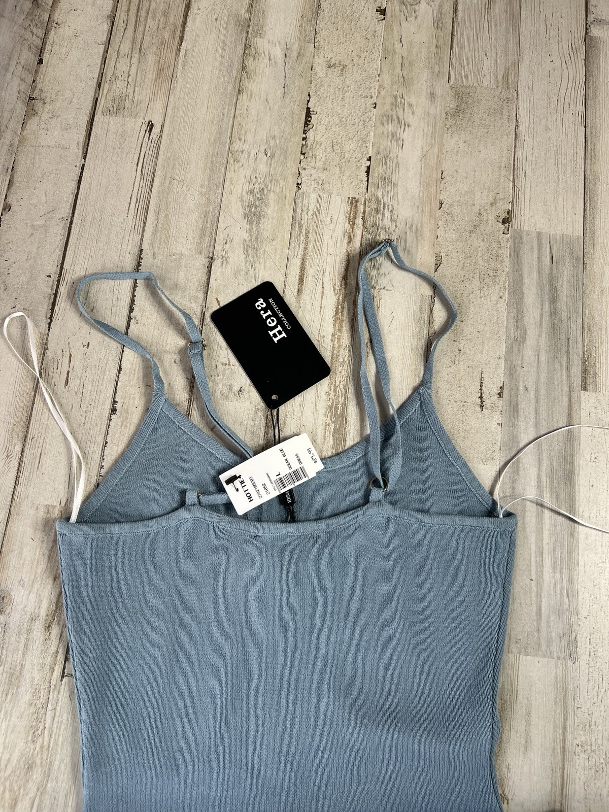 Hera Collection Basic Straped Tube Knit Dress Size – Large Ocean Blue Color