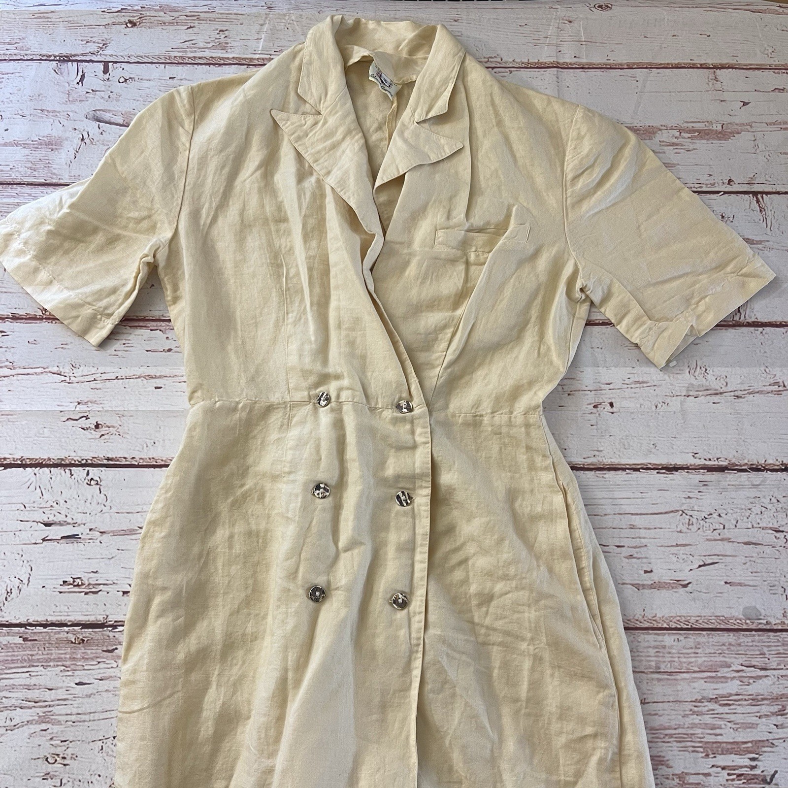 Vintage Sisley Linen Blend Maxi Cottage Minimal Size 30 Women’s Made In Italy