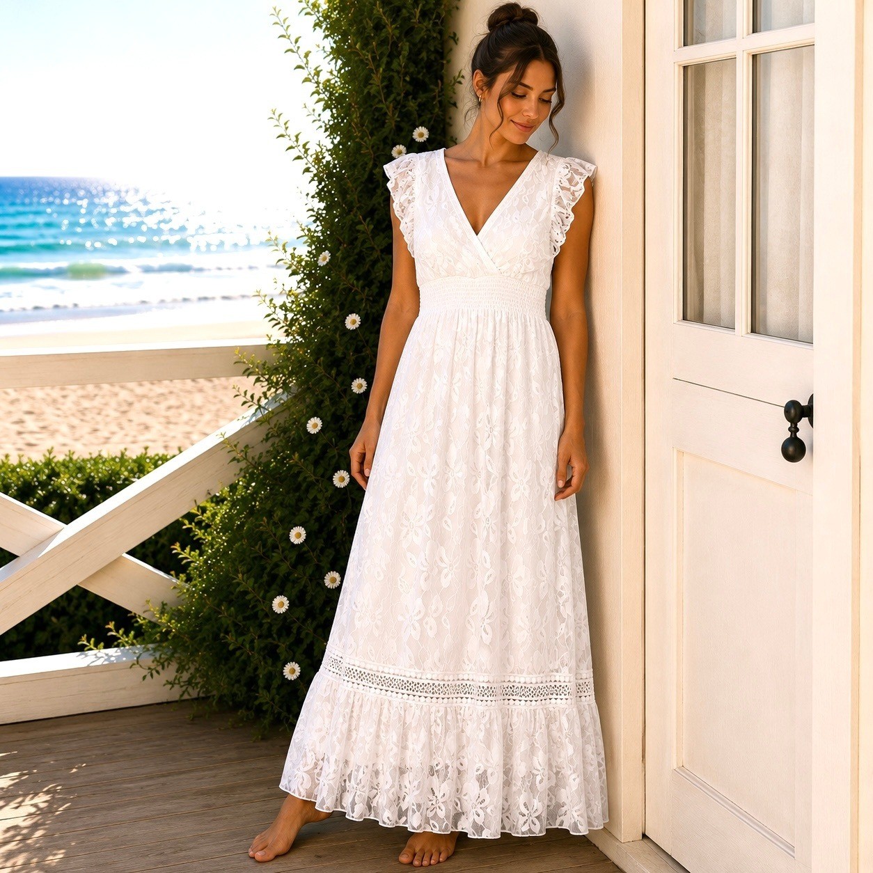 Anthropologie J Gee Large Maxi Dress Cottagecore Romantic Coquette Feminine NWT