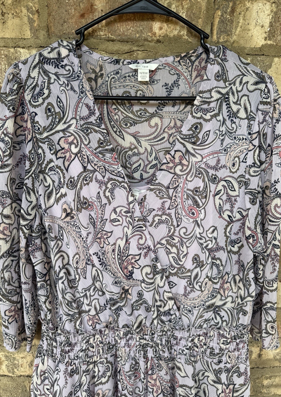 Cato Est 1946 Purple Paisley Floral High Low Dress Women’s Size 14/16W