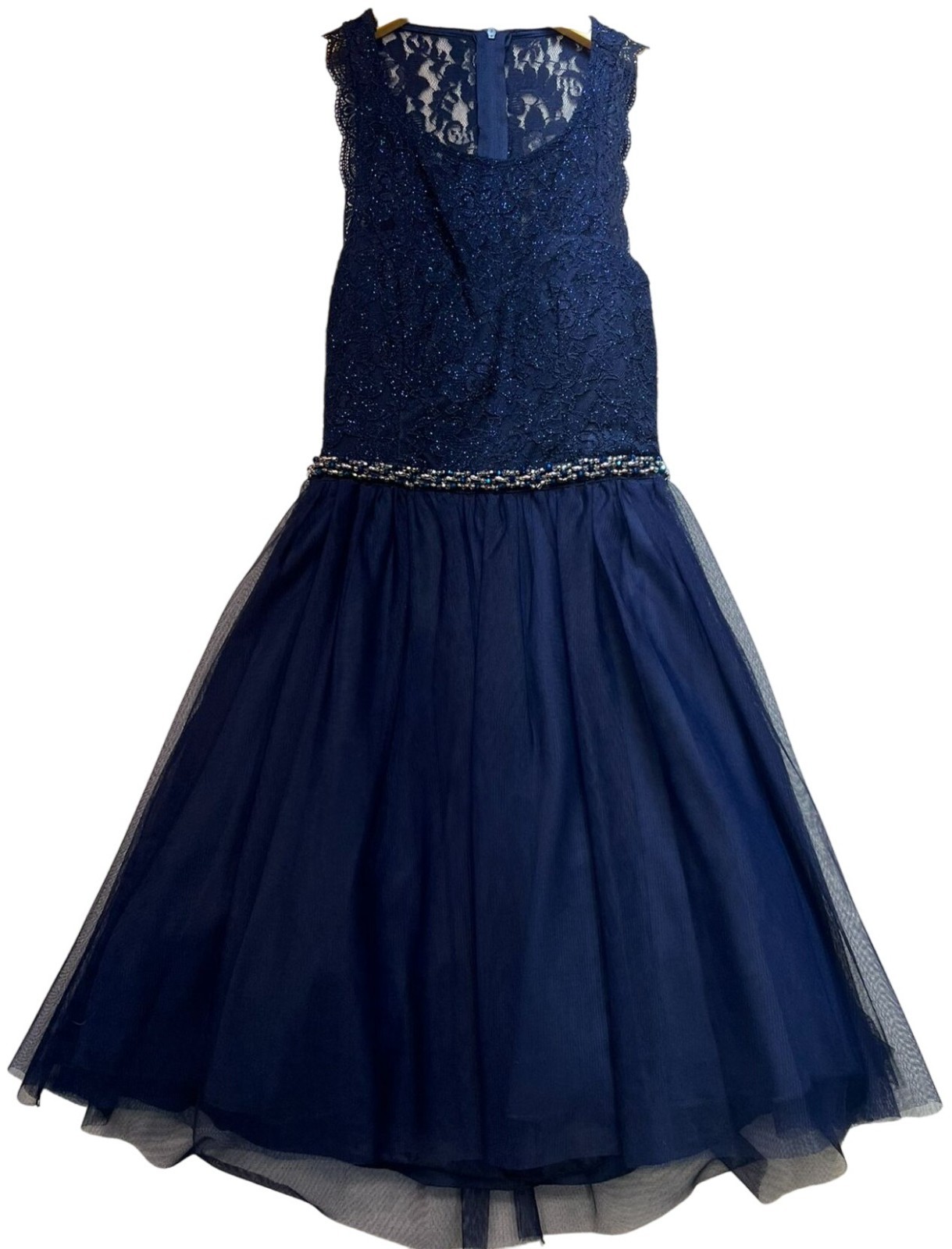 Sequin Hearts Juniors Open Back Padded Prom Formal Dress Sleeveless Sz 3 Navy