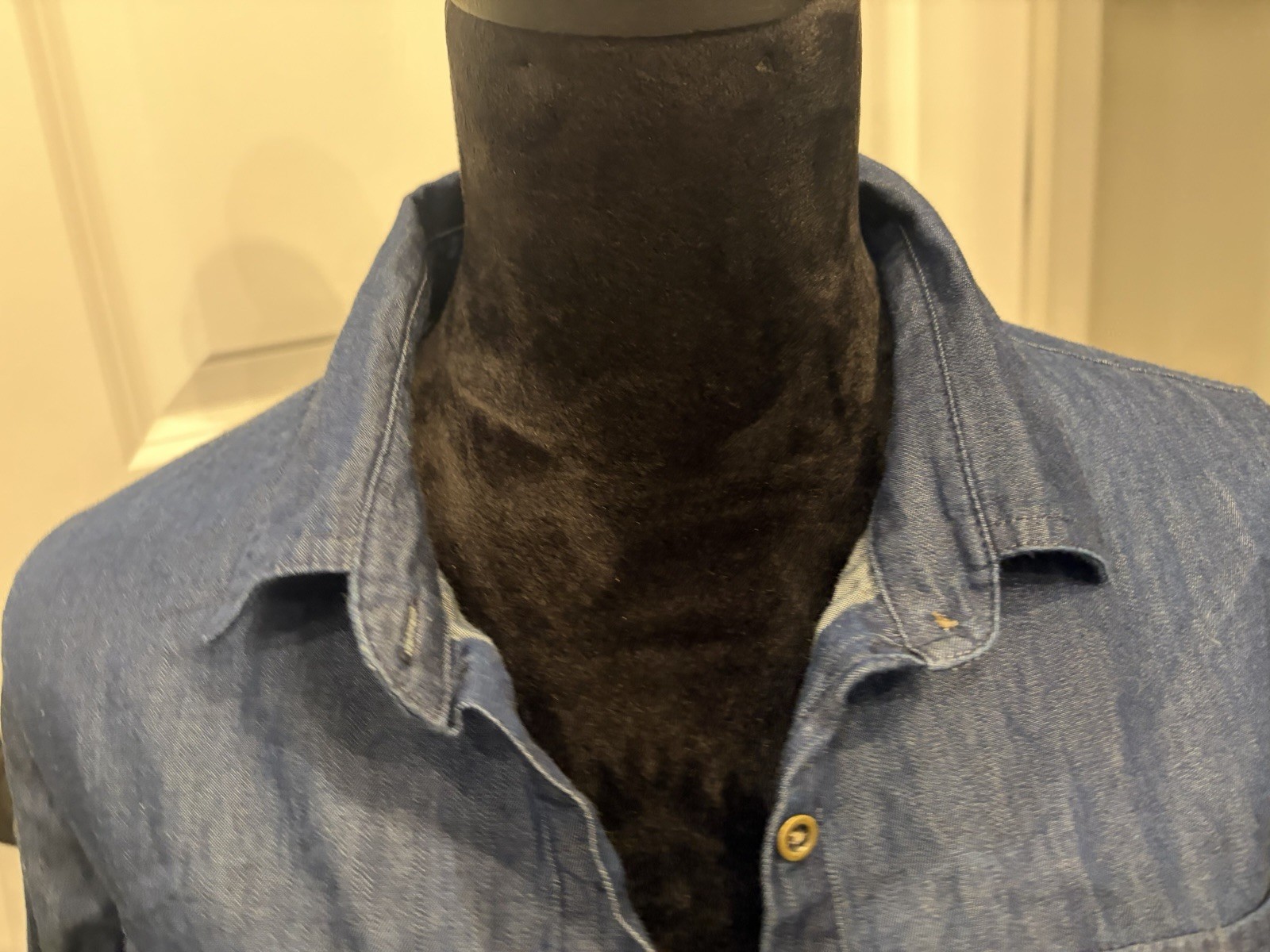 NWT Old Navy Womens Denim Tunic Shirt Dress Blue Dark Wash Long Sleeve XS