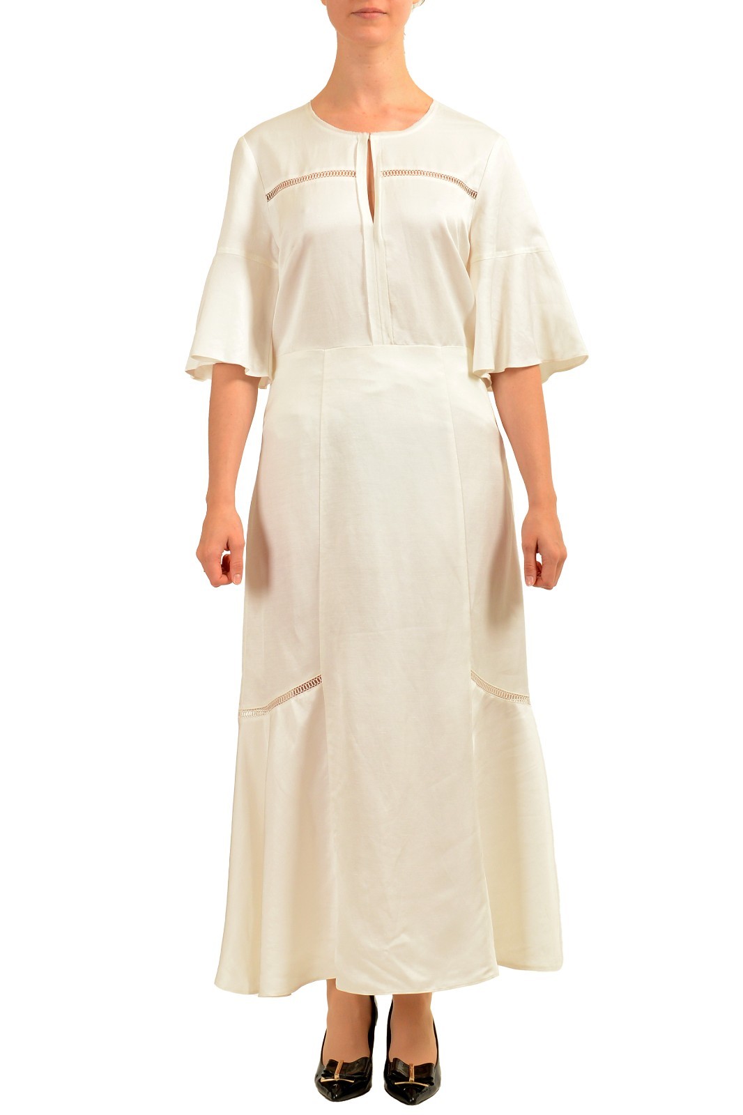 Hugo Boss Women’s “Dileina” White Linen Short Sleeve Dress US 4 IT 40