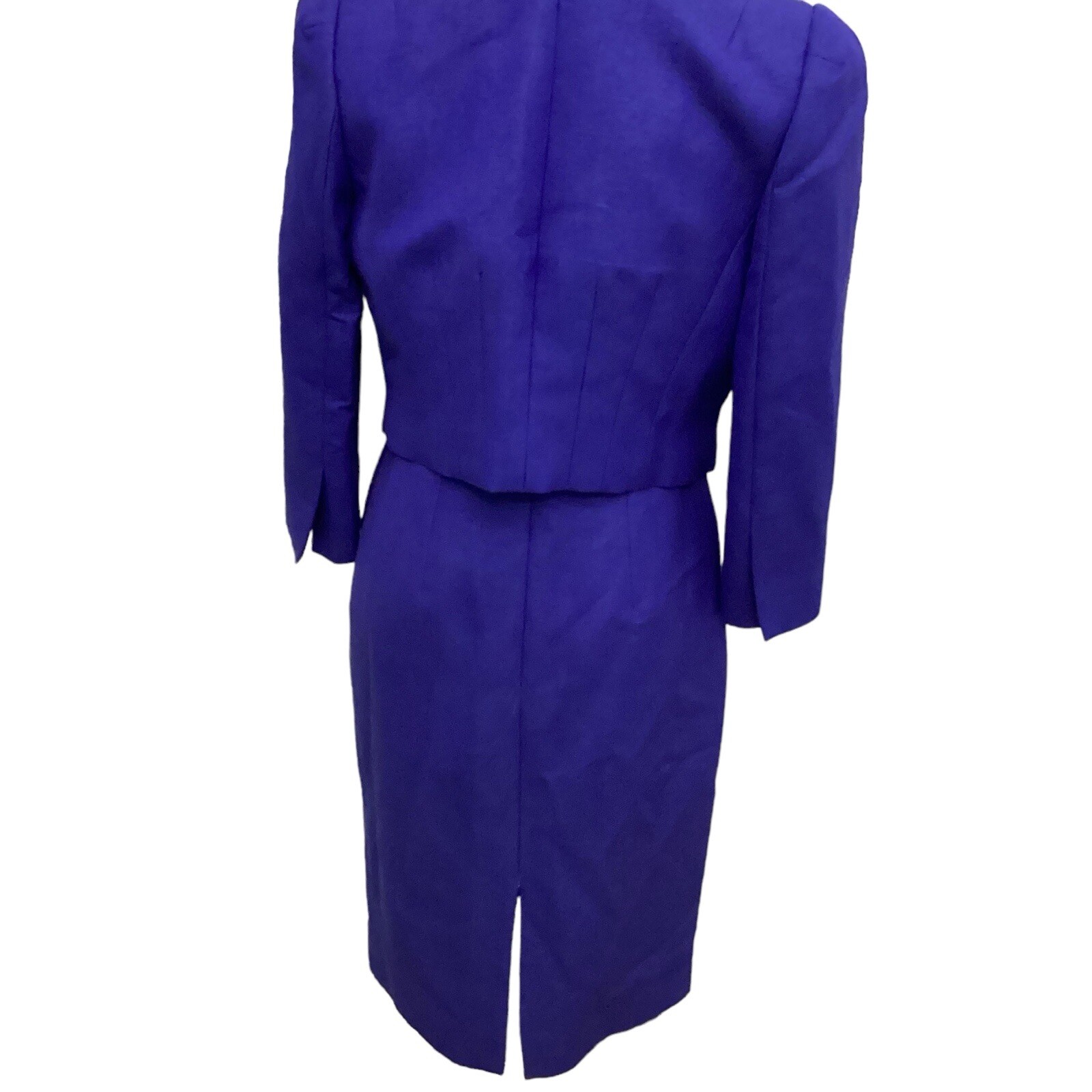 Hobbs Blue Cotton Dress Size 10 + Jacket Size 10 Short 39” Ec Away 30.4