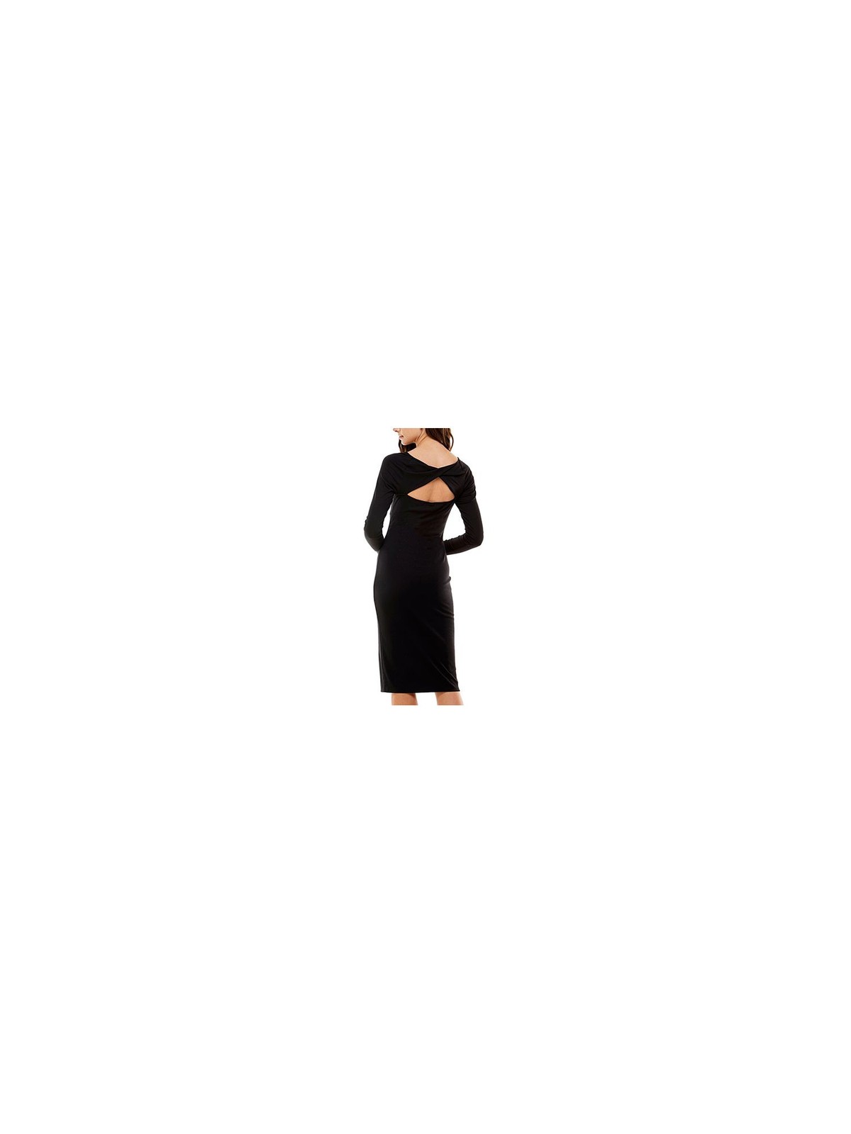 PLANET GOLD Womens Black Long Sleeve Knee Length Sheath Dress Juniors S