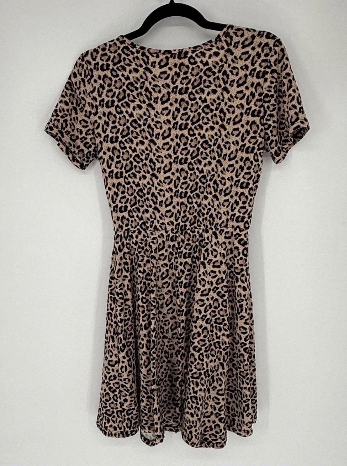 French Grey Dress Womens Medium Leopard Cheetah Print Classic Elegant Career Job