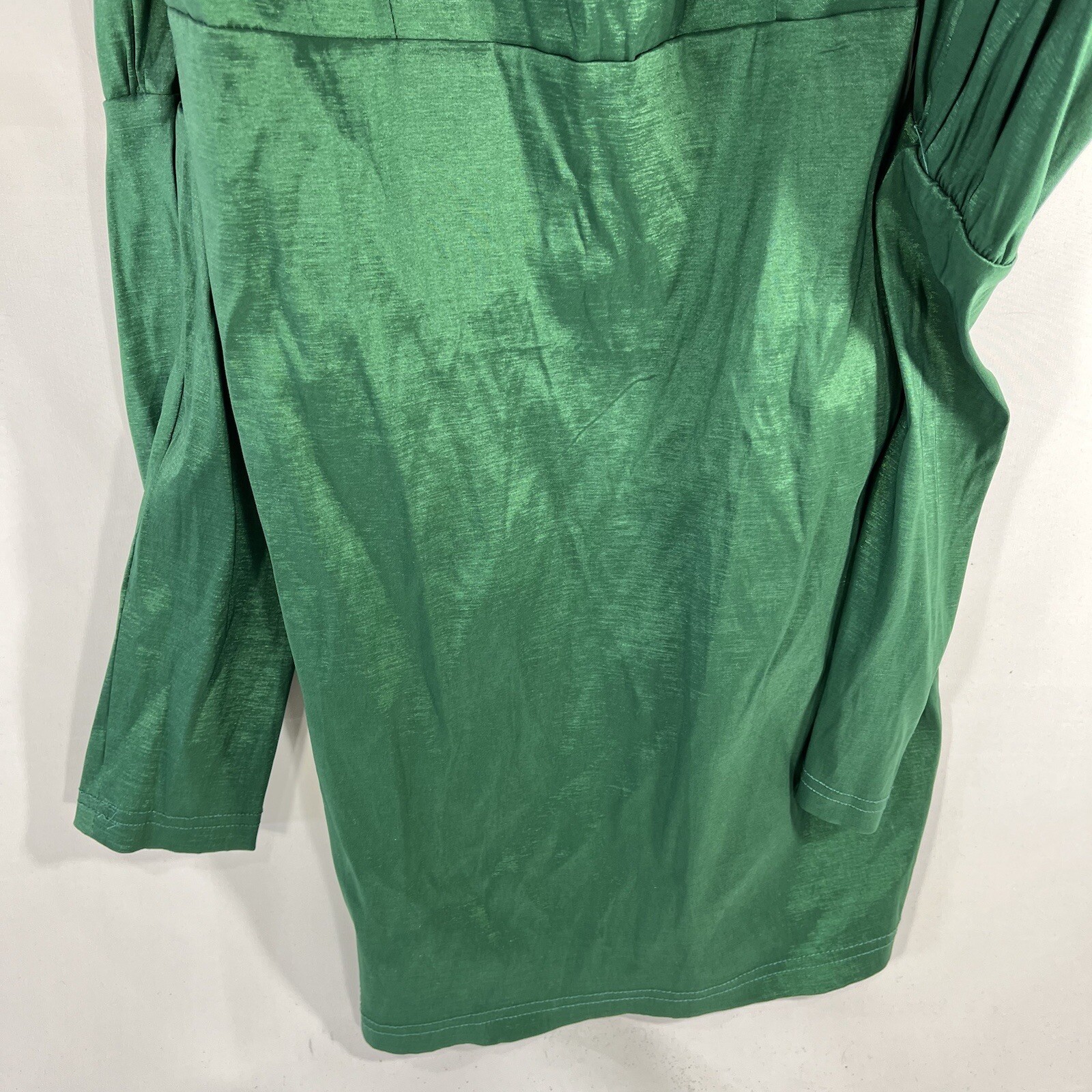 PRETTY LITTLE THING BODYCON DRESS WOMENS 8 GREEN NWT NEW TAFETTA PUFF SLEEVE