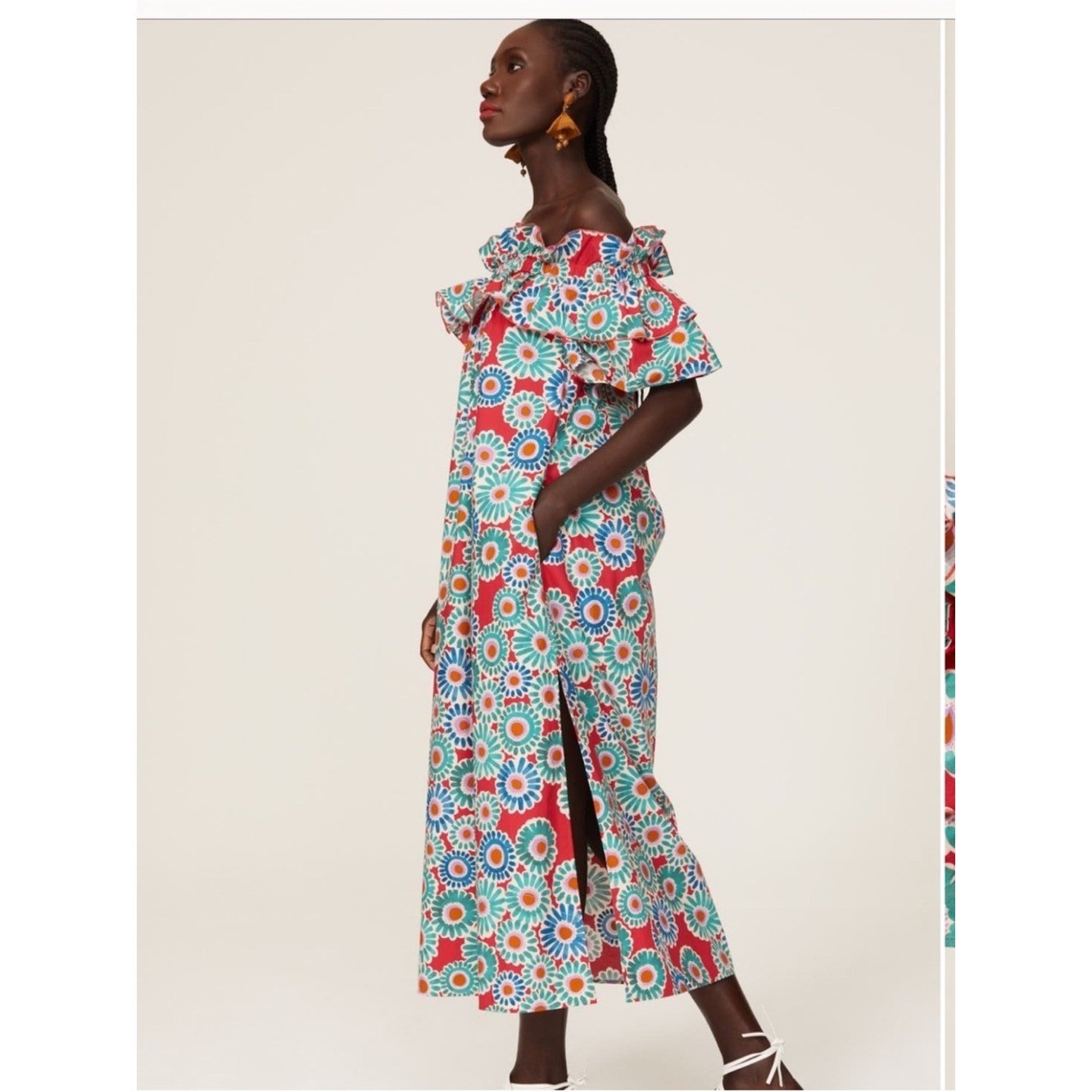 La DoubleJ Breakfast Crazy Daisy Maxi Dress Size M