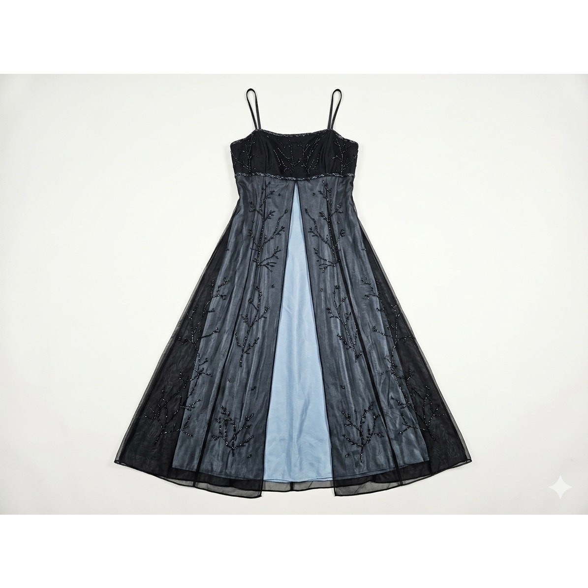 Vintage Y2K Blondie Nites 12 Fairy Sheer Overlay Beaded Whimsygoth Dress Prom