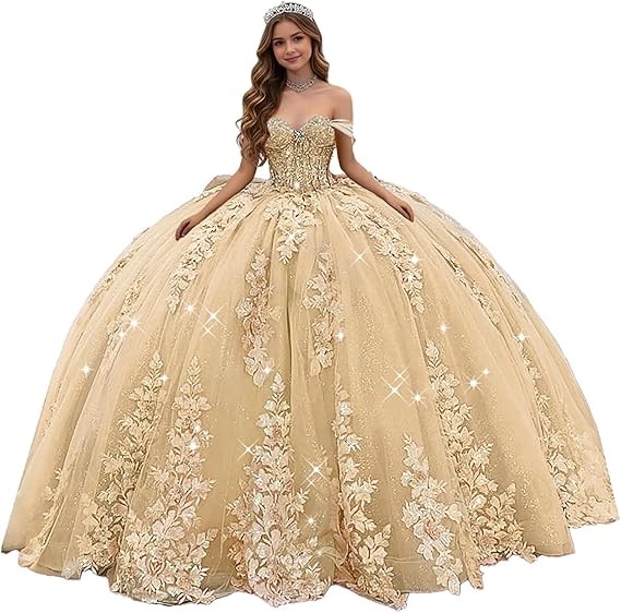 Quinceanera Dresses Sweet 15 / Sweet 16 Ball Gowns 3D Flowers