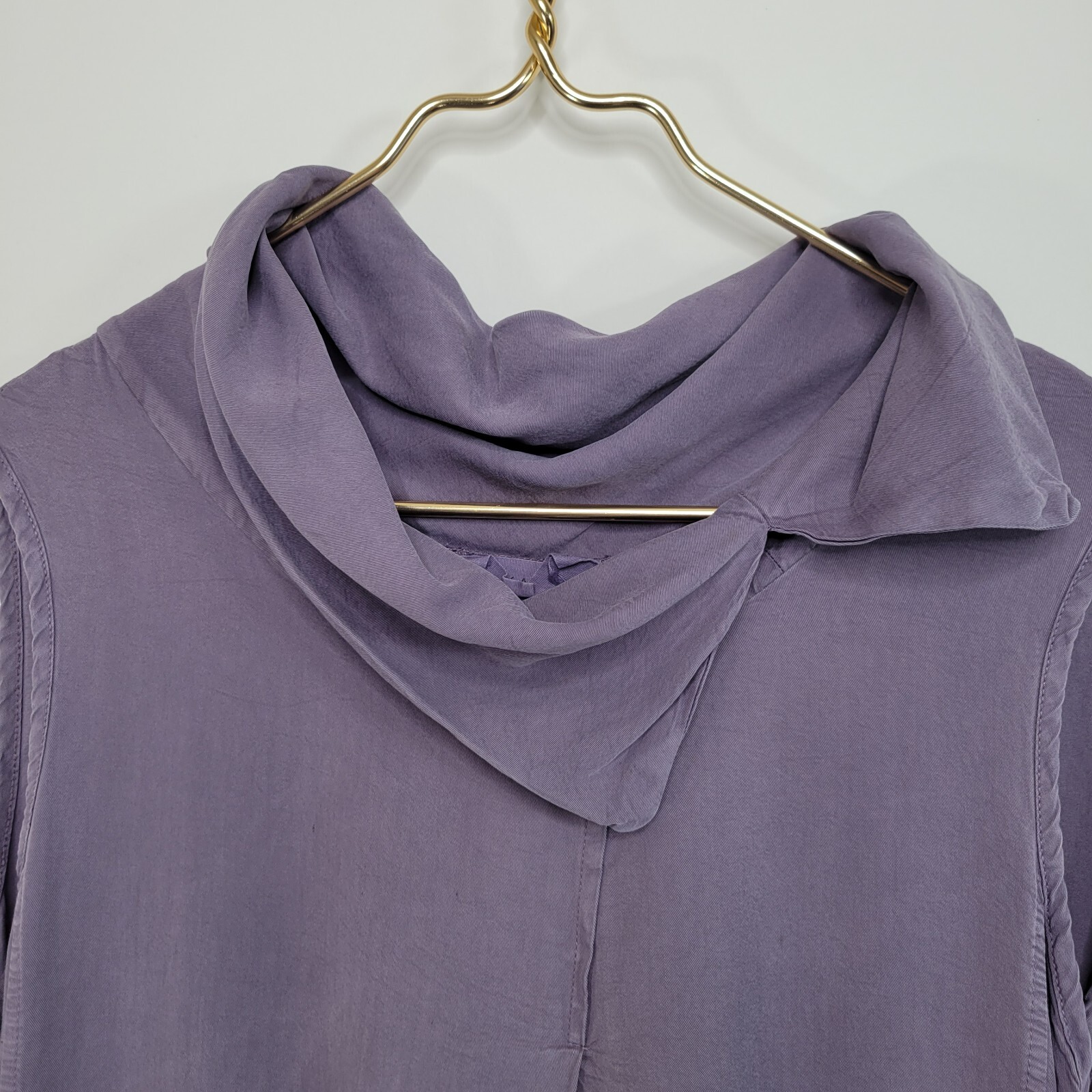 LUUKAA Dusty Purple Midi Shift Dress Size 12 Sleeveless Cowl Pockets Lagenlook