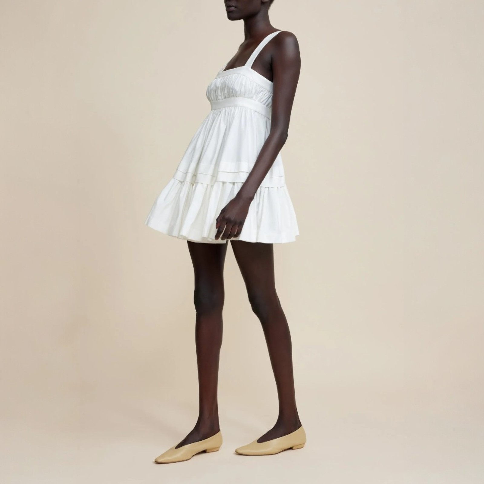 Acler Moordon Mini Dress Size AU 16 / US 12 Ivory Cotton Hens Bridal Baby Shower