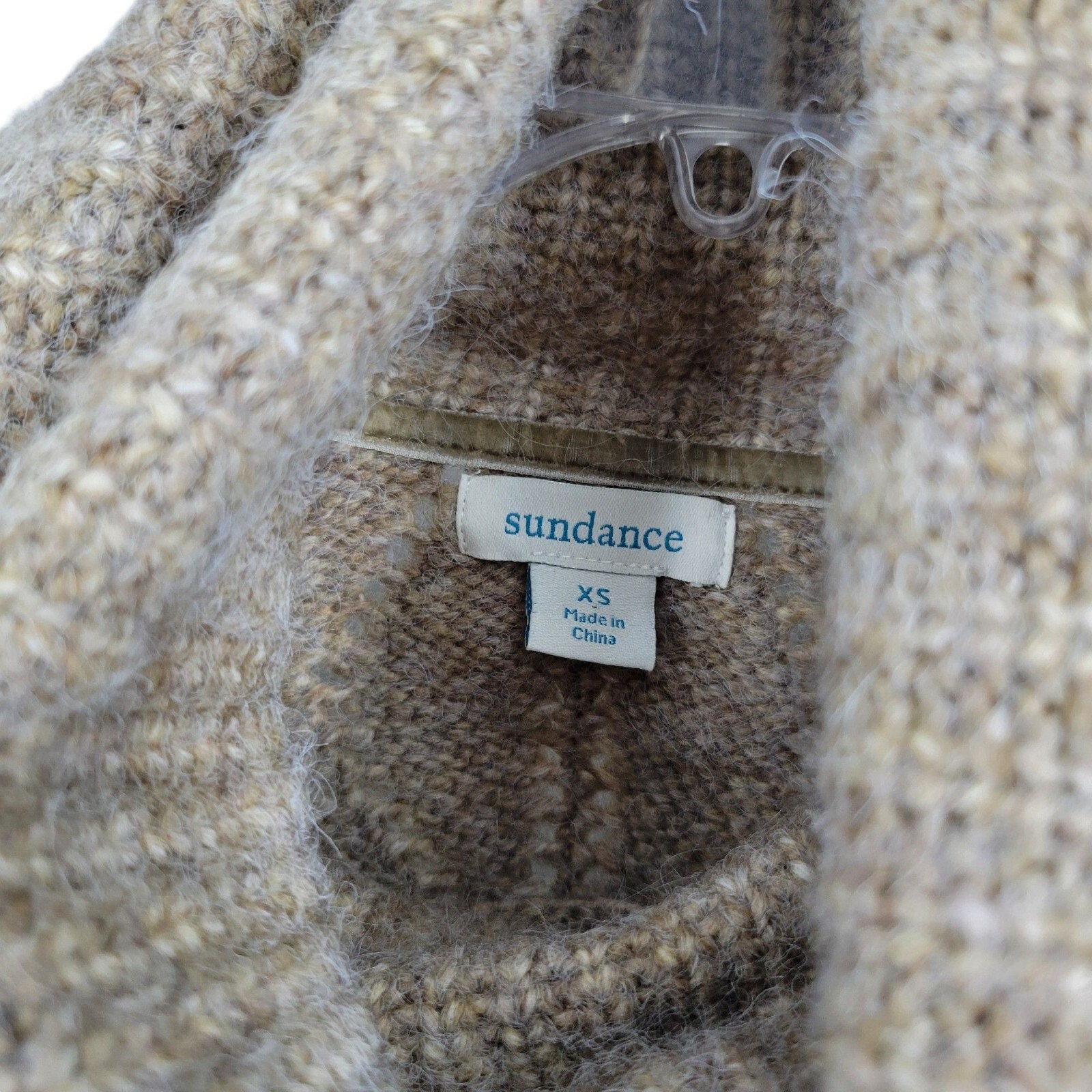 Sundance XS Sweater Dress Patterned Acrylic/Wool Blend Cozy Boho Light Brown