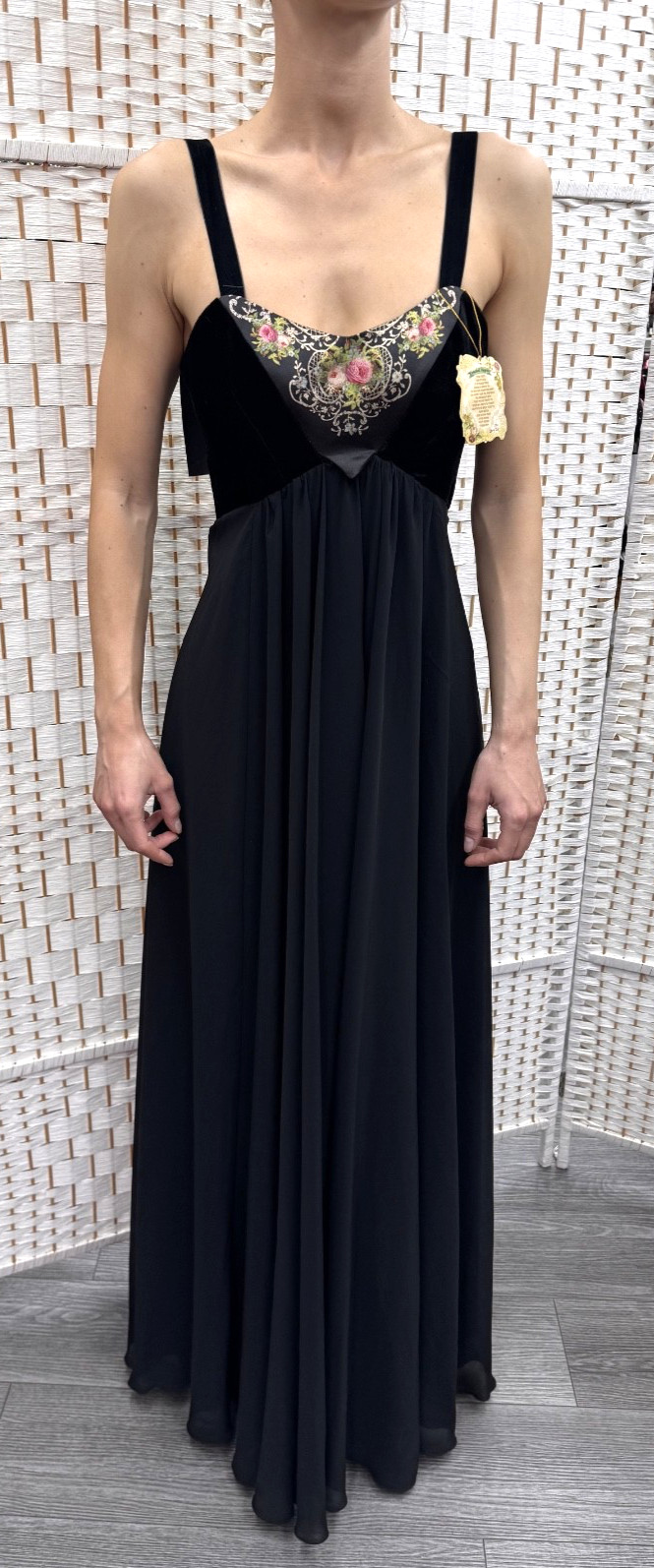 Michal Negrin Full Length Black Summer Dress Size – S –