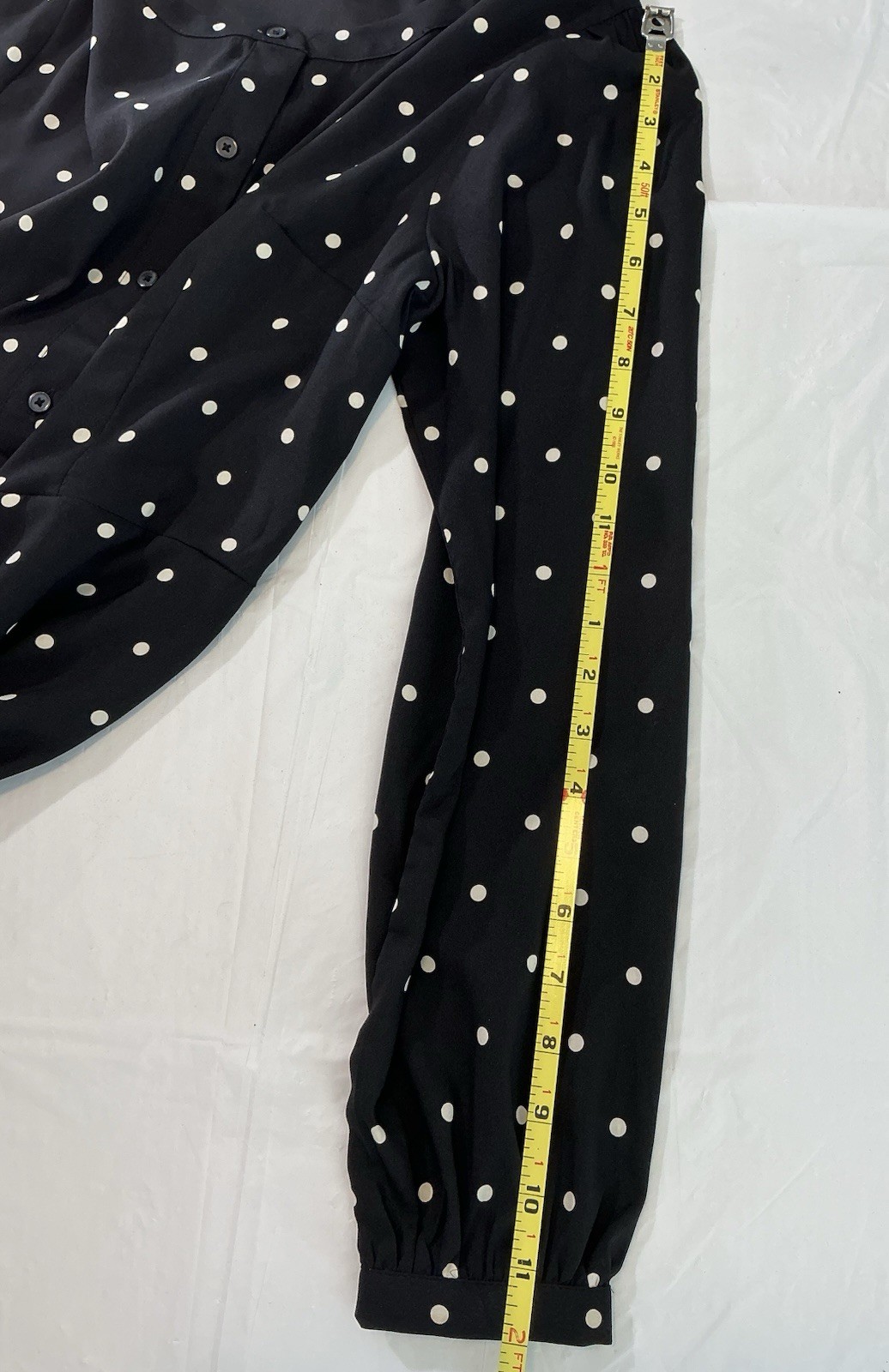 LOFT Black & White Polka Dot Button Front Dress Size 6