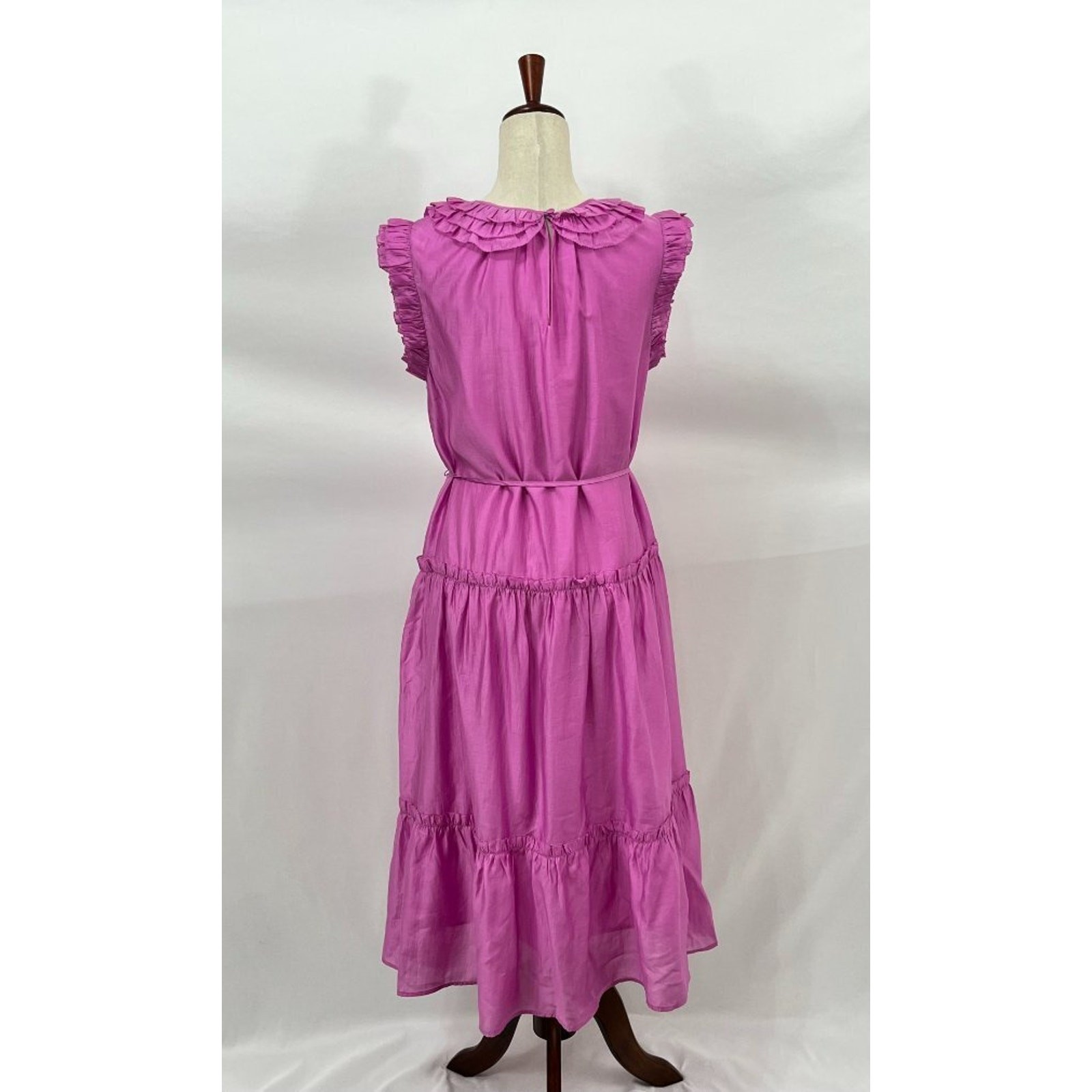 HUNTER BELL Sz S Small Davey Dress Magenta Pink Purple Maxi Ruffle
