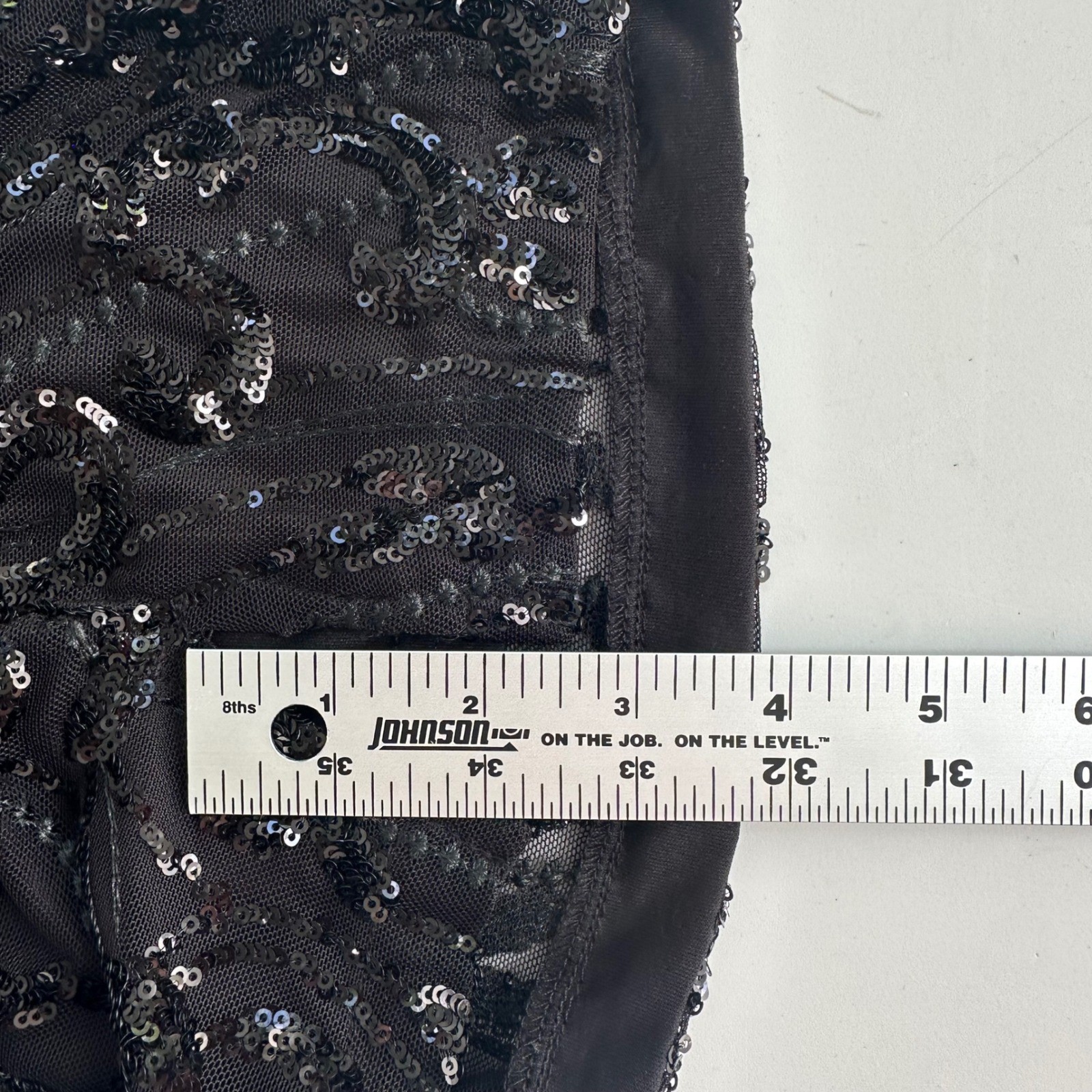 Lulus Black Sequin One Shoulder Mini Dress Womens Size M Bodycon Cocktail Slit
