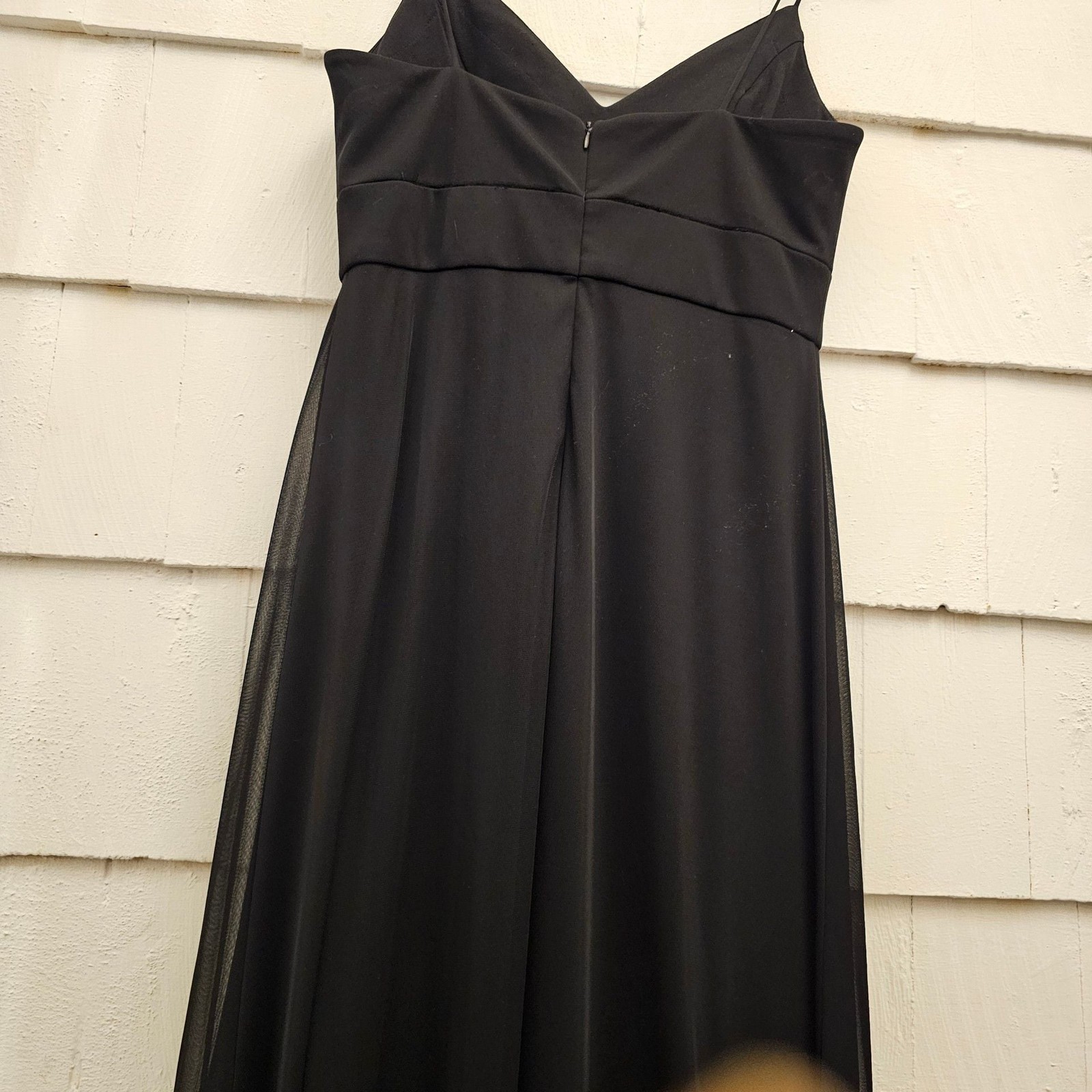 Cinderella Black Formal Gown Maxi Dress Rhinestone Empire Waist Spaghetti Strap