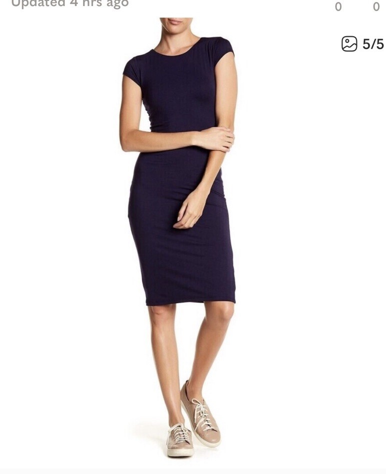 Velvet Torch Black Cap Sleeve Midi Bodycon Dress Size Small Great conditions