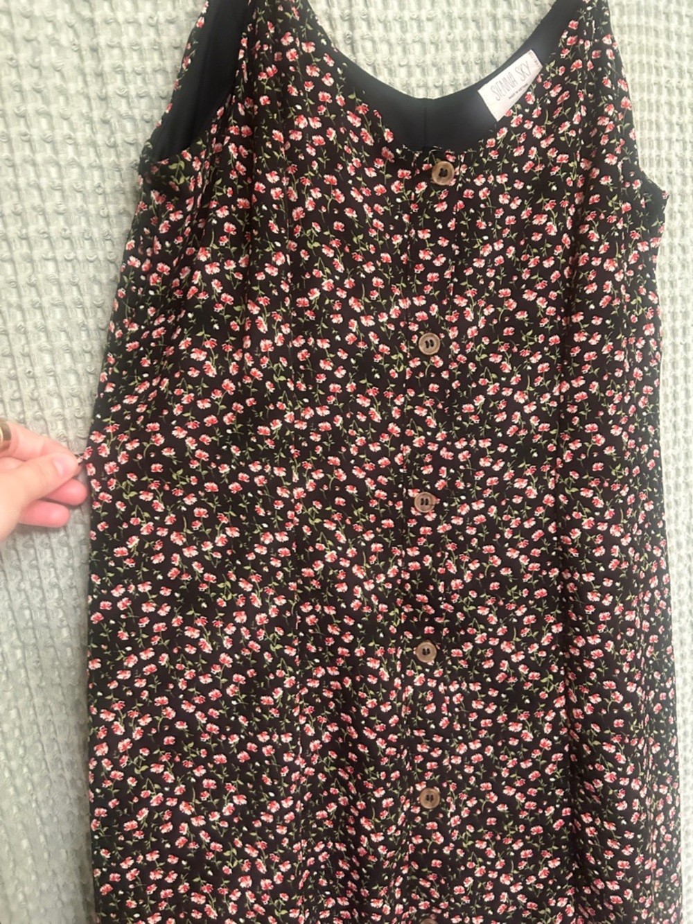 Sienna Sky Floral Pattern Front Button Tie Back Women’s Dress Size small