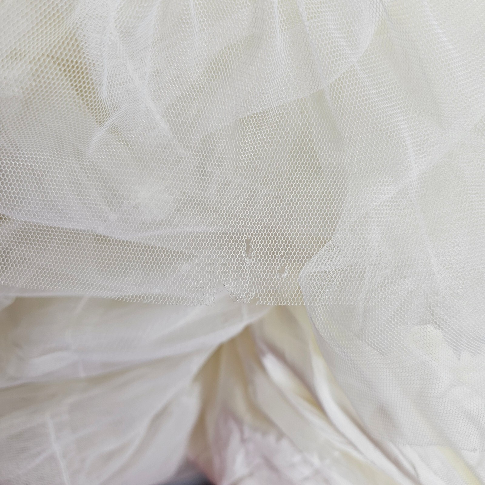 B. Darlin Dress Prom Formal Strapless Ivory Tiered Tulle Rhinestone Size 5/6