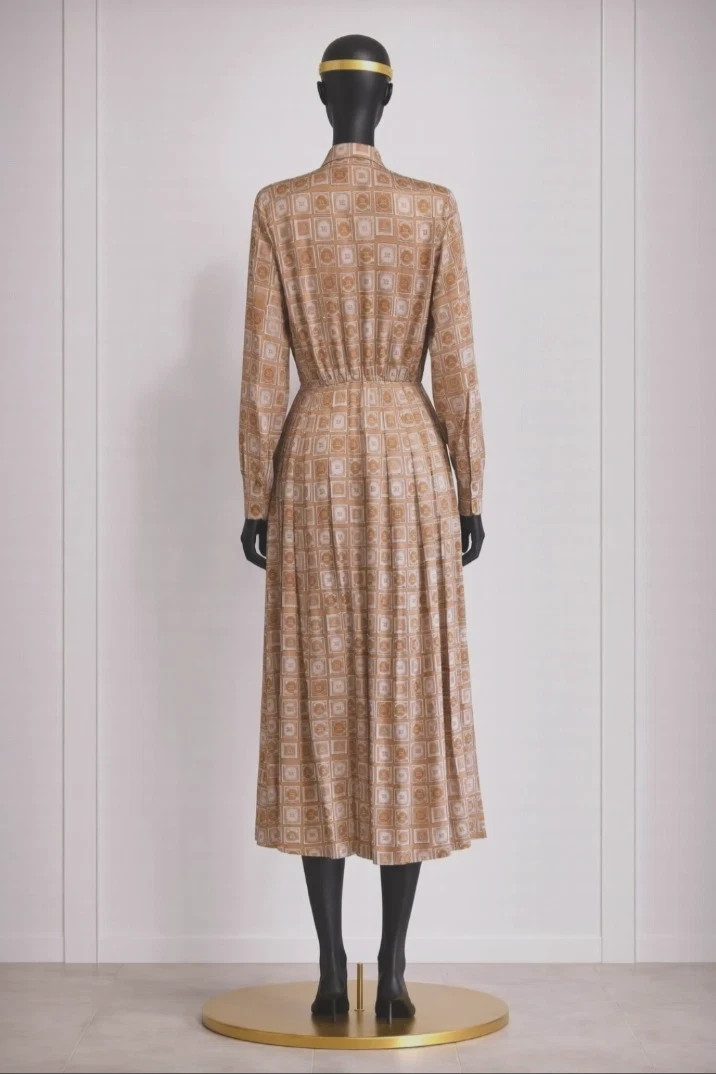 ✨MAX MARA Logo Printed Pleated Dress 36IT, 32De, 34Fr, 2US, 4GB