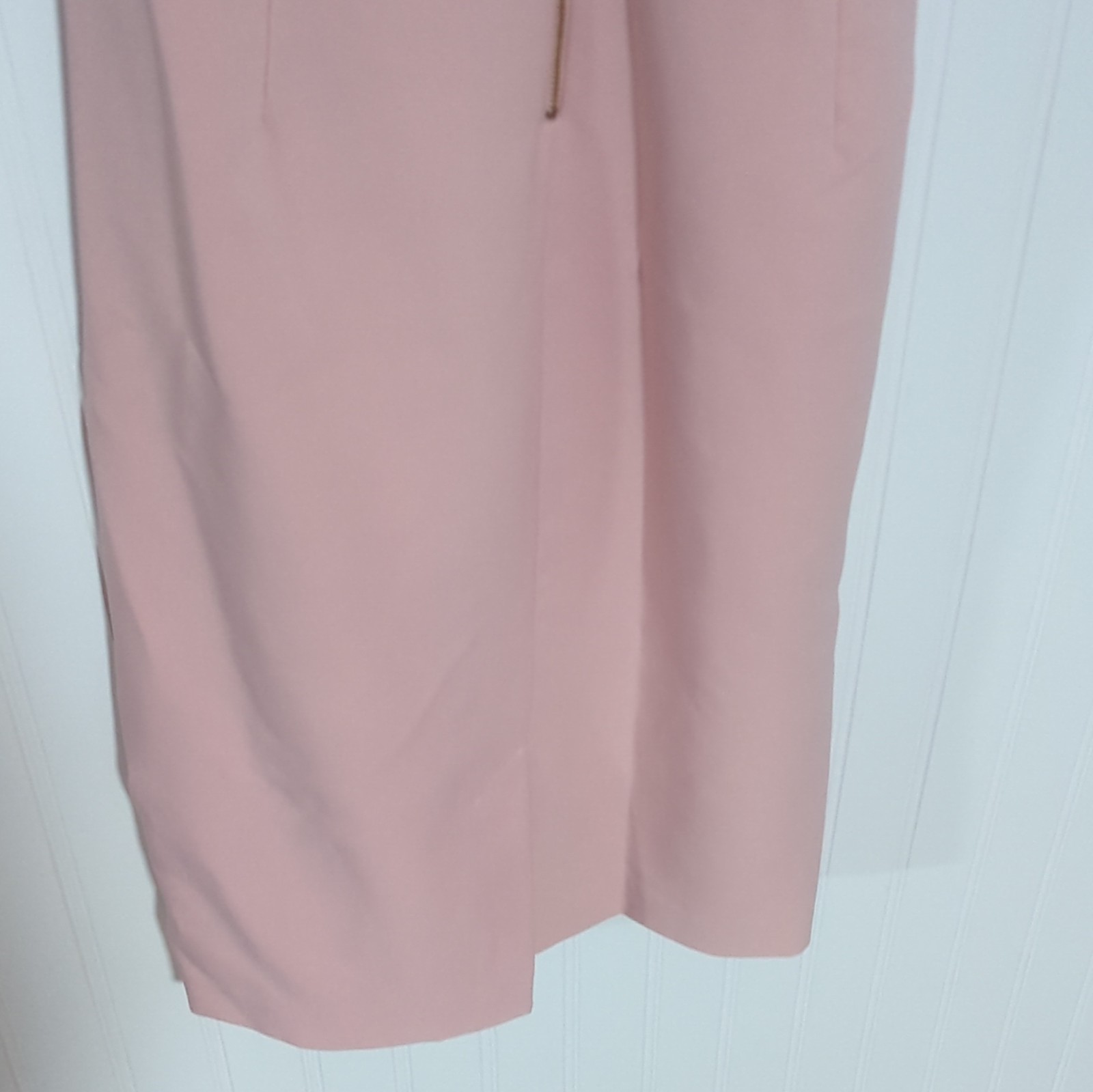 Just Taylor Women’s Size 6 Pink Solid Halter Sheath Dress Keyhole Back Zip Knee