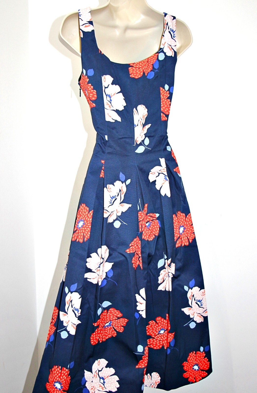 Kate Spade Dotty Floral Faille Cocktail Dress in French Navy sz 4, 6, 10 $498
