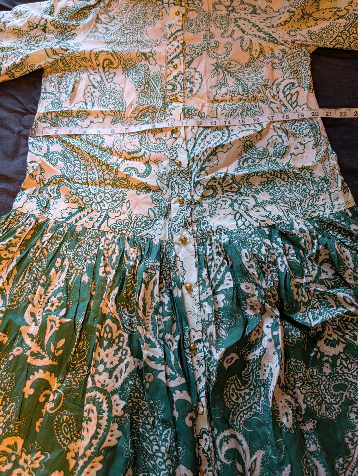 Miss June Paris Carlotta Green Maxi Dress Womens OS Paris **Missing Belt
