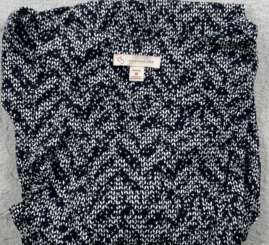 Dressbarn DB Established 1962 Dress 16P Navy White Stretch Knee Length NWT
