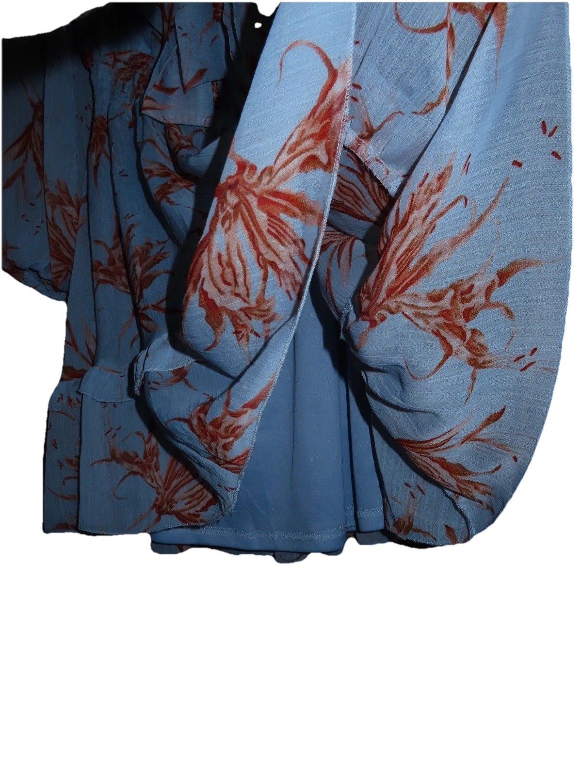 Women’s Double Lined Light Blue Flowy , Lightweight, Dress. Light Blue, L.