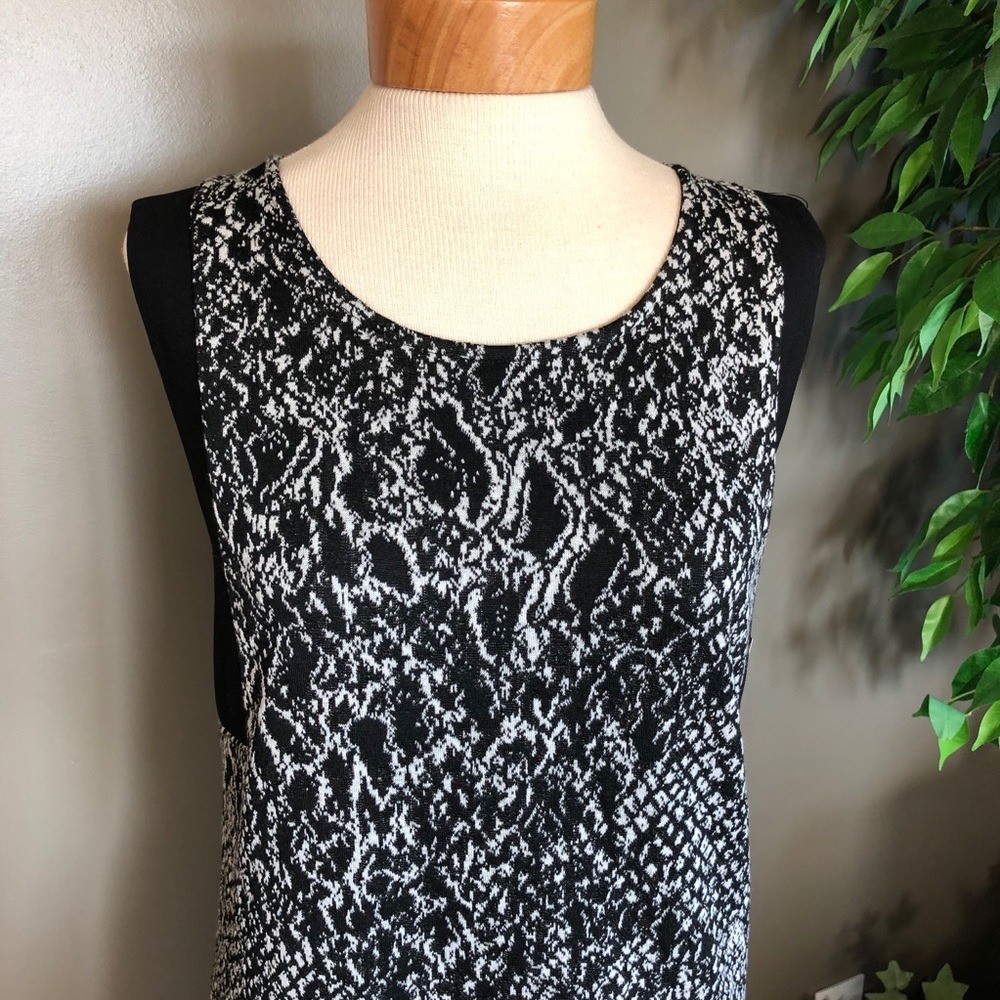 NWT Ella Moss black & white print sleeveless dress S