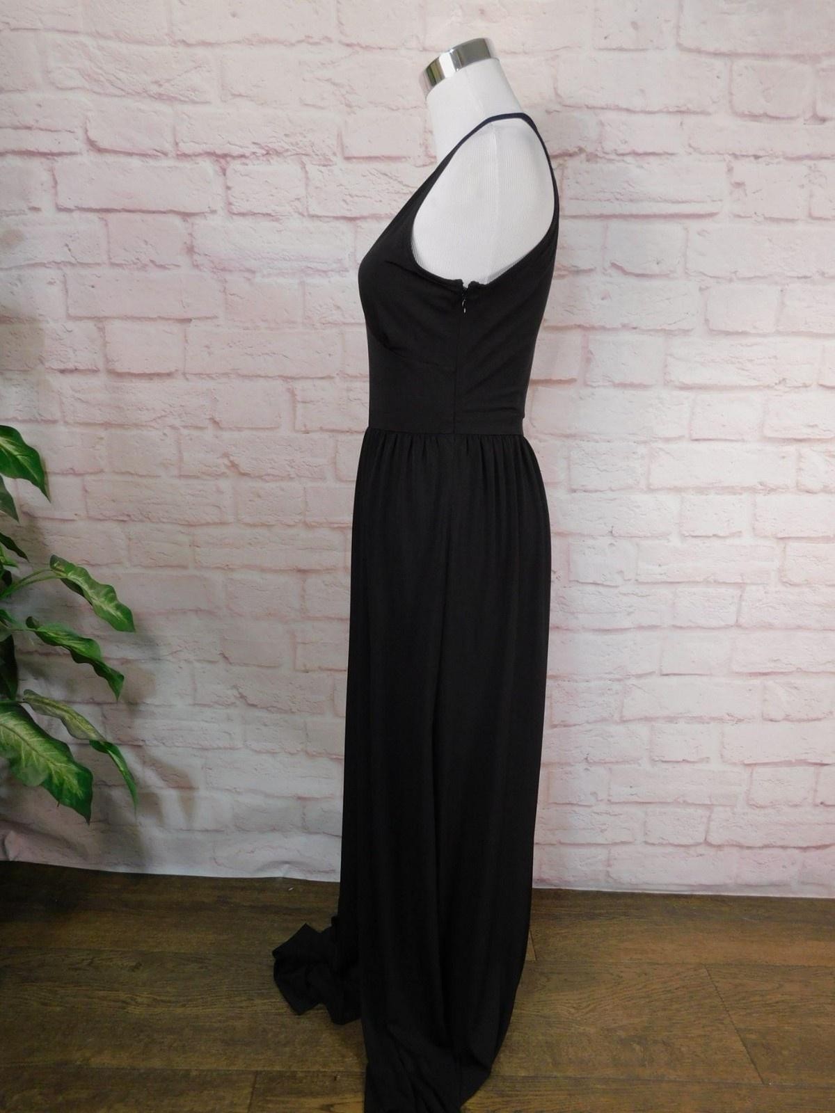MICHAEL Michael Kors Dress Womens XS Black Halter Keyhole Maxi Gown Formal Party