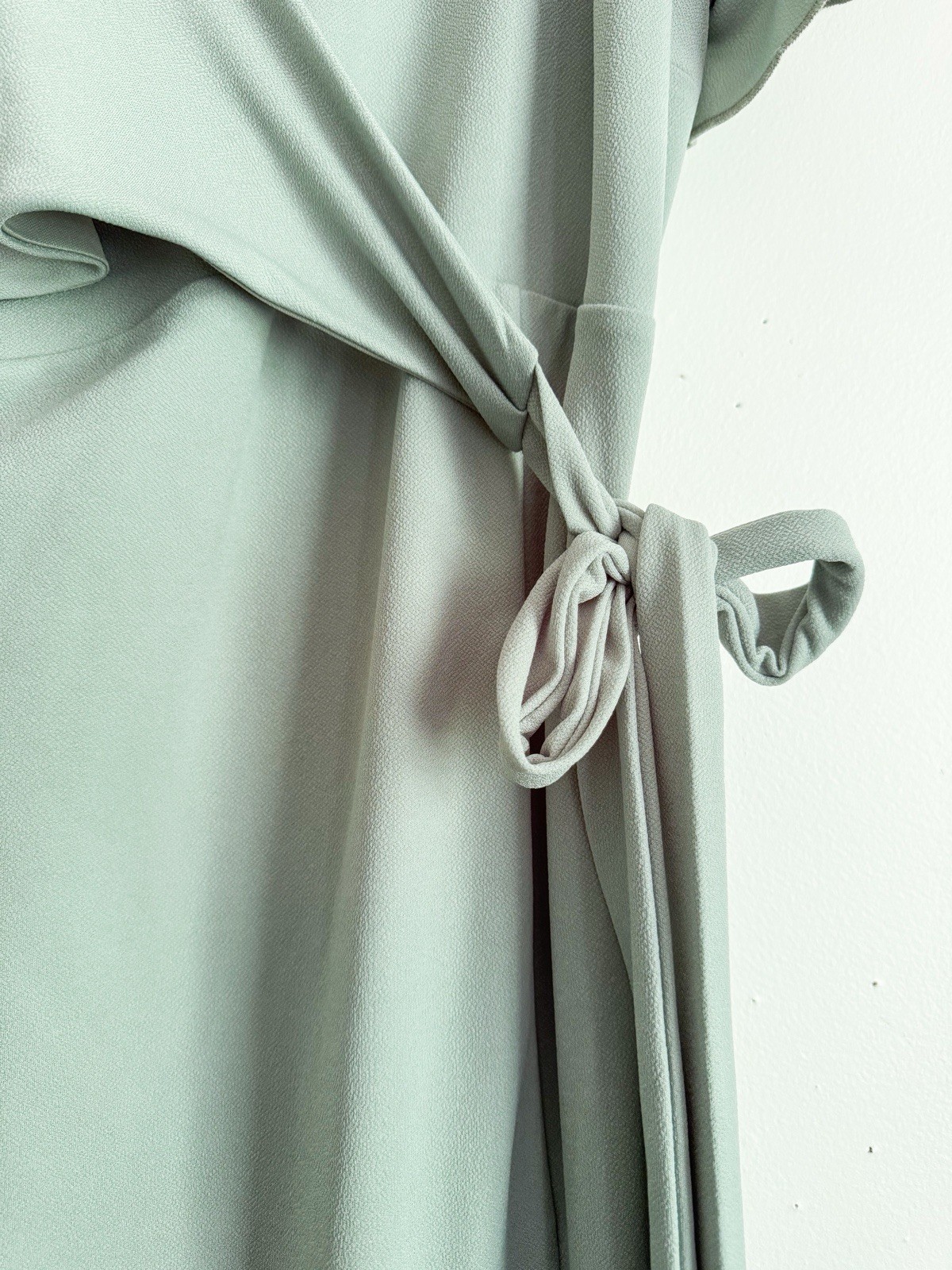 Birdy Grey Mint Green Formal Floor Length Dress With Split And Flutter Sleeves L