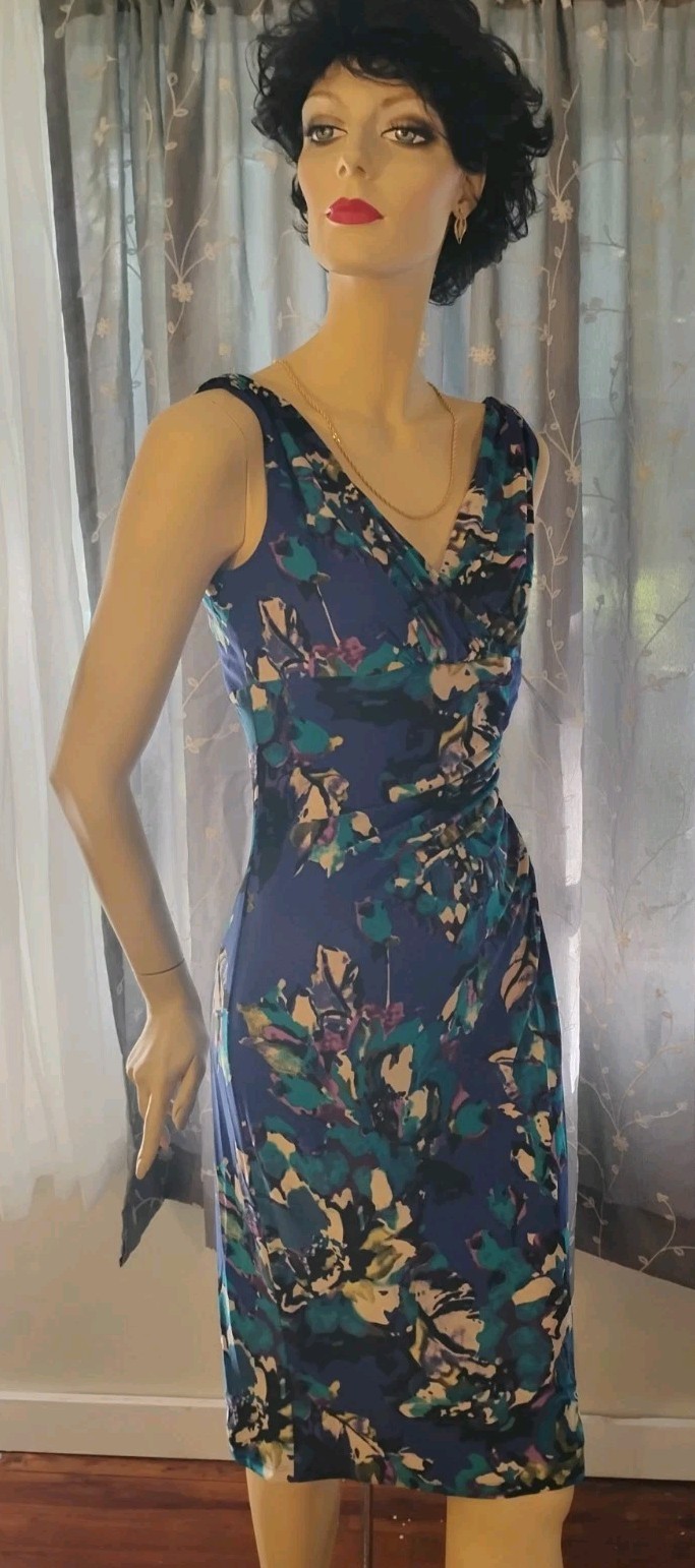 Nwt Floral Babydoll Midi Dress Size 6 American Living Wrap
